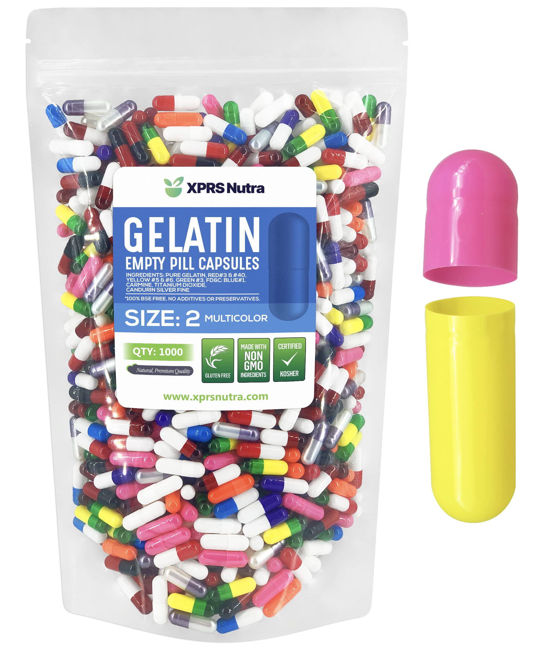 Foto 2 pulgar | Cápsulas De Gelatina Vacías Xprs Nutra, Tamaño 2, 1000 Unidades - Venta Internacional.