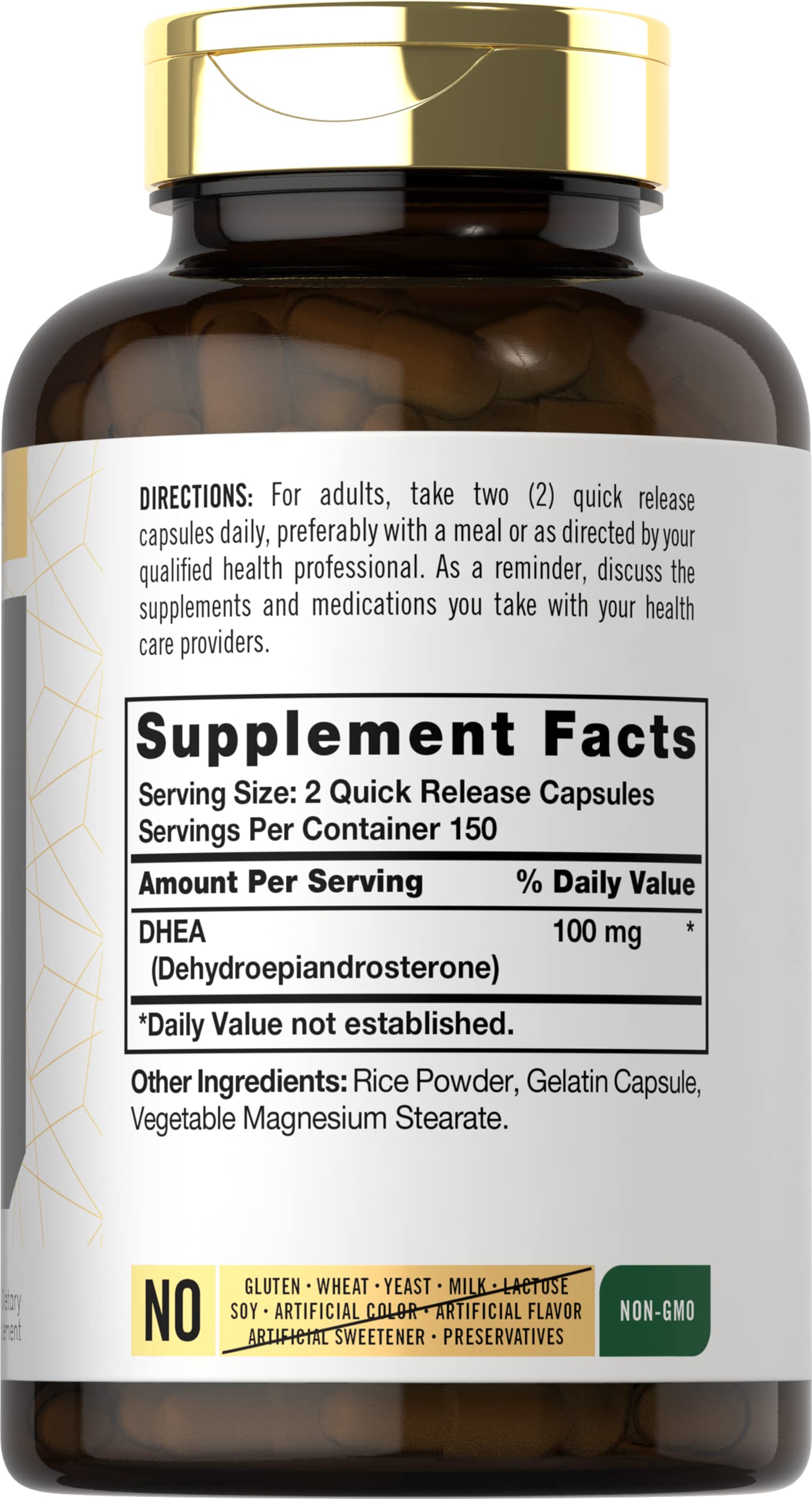 Foto 3 pulgar | Suplemento Carlyle Dhea 100 Mg 300 Cápsulas Sin Ogm Sin Gluten - Venta Internacional.
