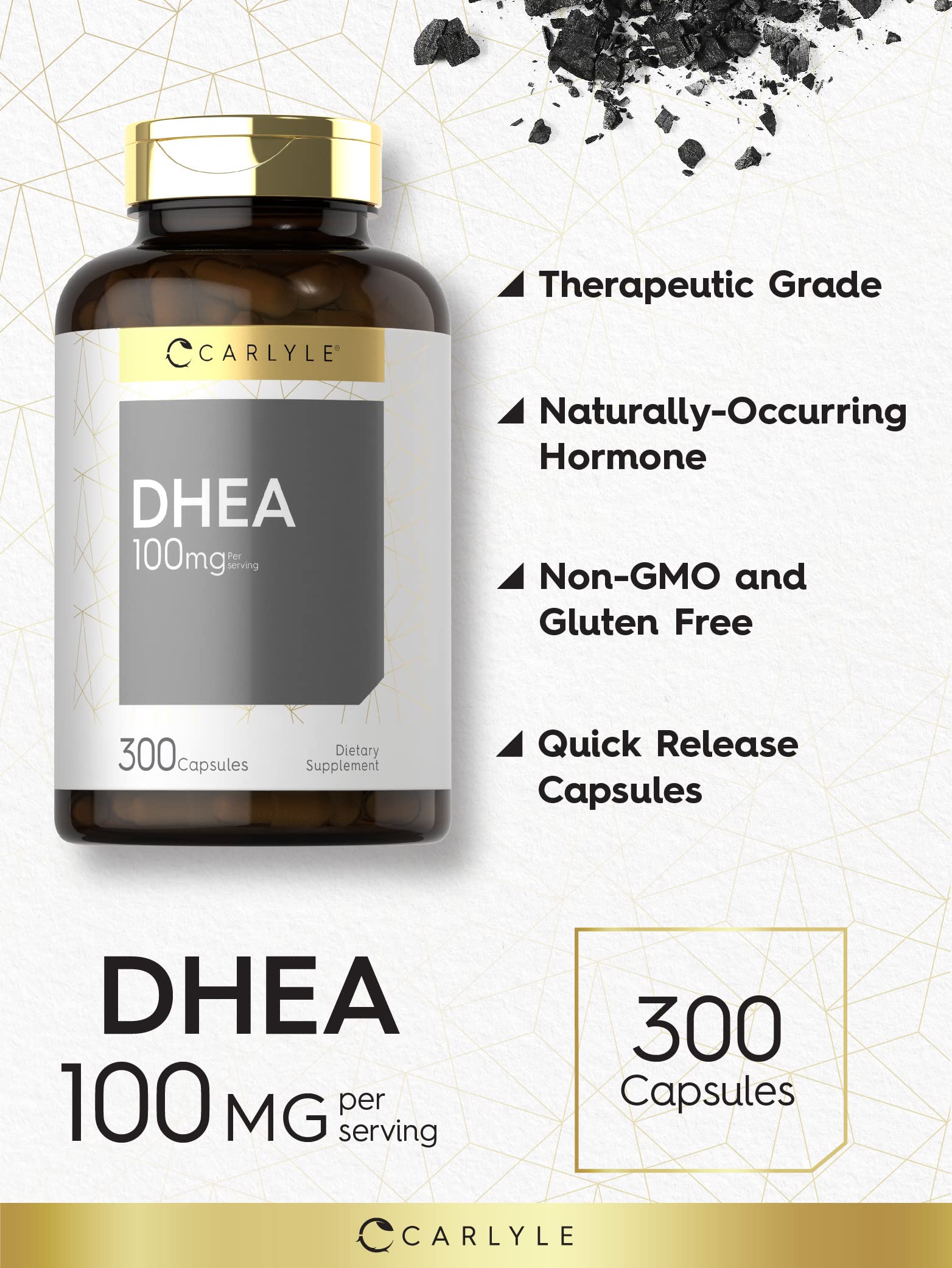 Foto 3 | Suplemento Carlyle Dhea 100 Mg 300 Cápsulas Sin Ogm Sin Gluten - Venta Internacional.