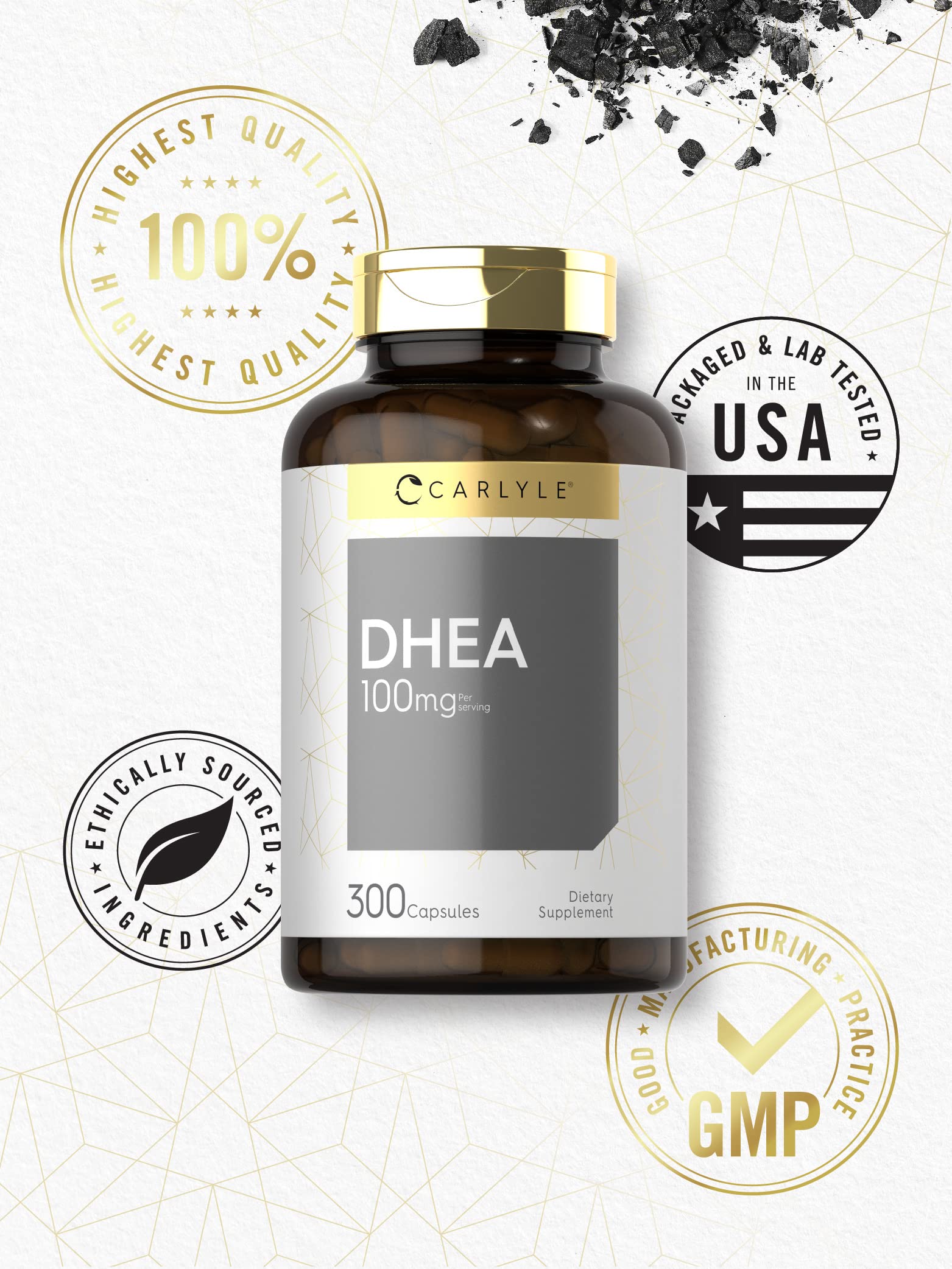 Foto 5 | Suplemento Carlyle Dhea 100 Mg 300 Cápsulas Sin Ogm Sin Gluten - Venta Internacional.