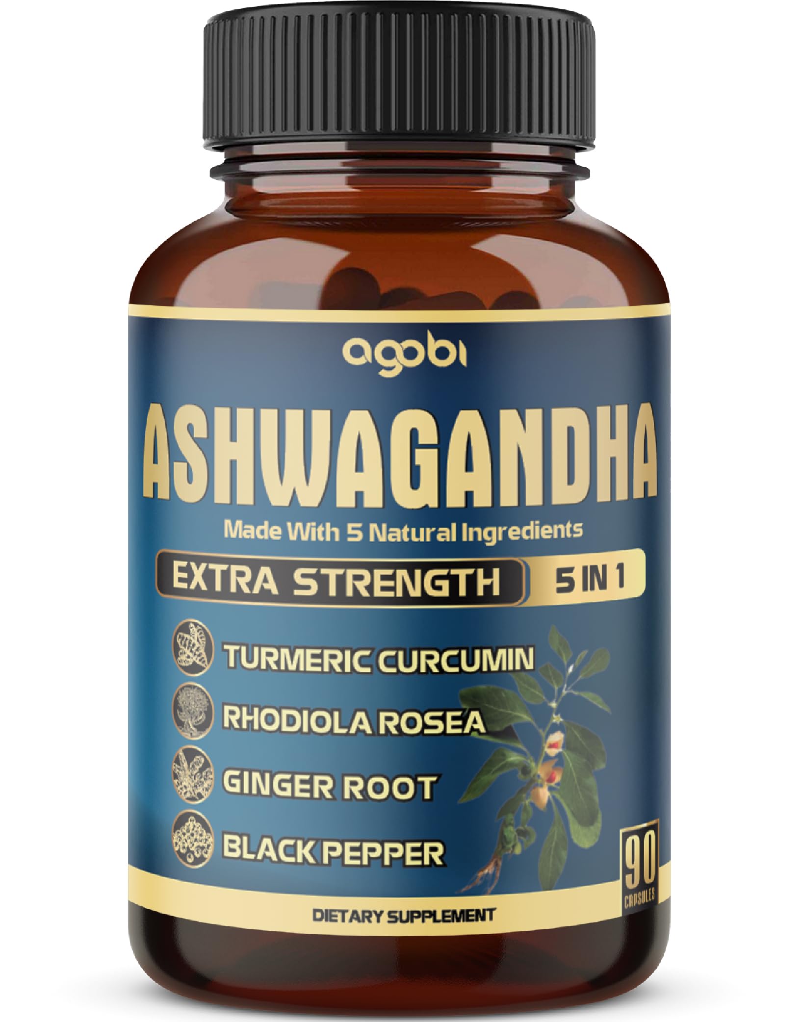 Foto 2 pulgar | Suplemento De Extracto De Ashwagandha Agobi 90 Cápsulas - Venta Internacional