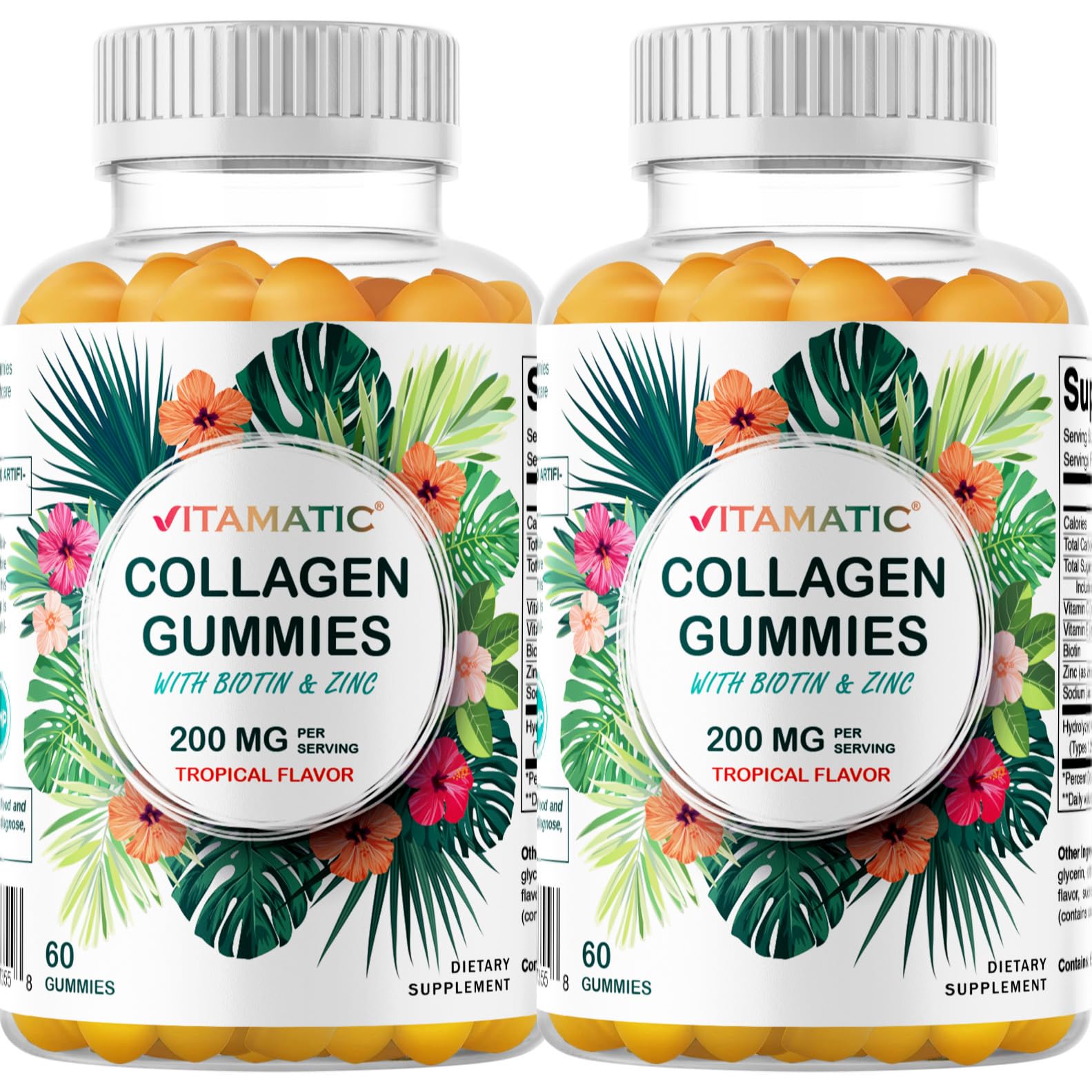 Foto 2 pulgar | Gomitas de Colágeno Vitamatic Con Vitamina C Zinc Y Biotina 120 Unidades - Venta Internacional