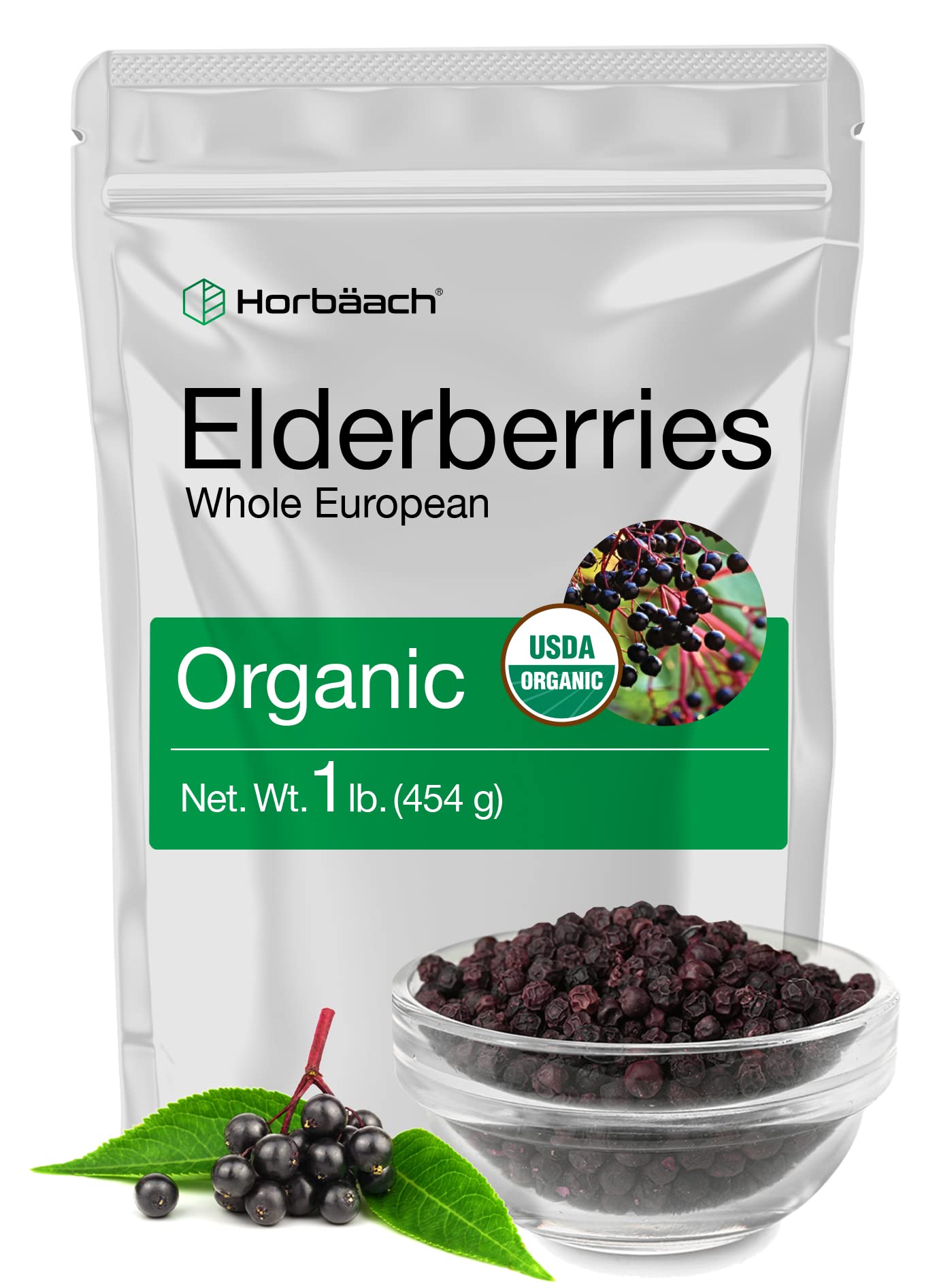 Foto 1 | Saúco Orgánico Seco Horbäach Bolsa A Granel De 454 G Sambucus Nigra - Venta Internacional