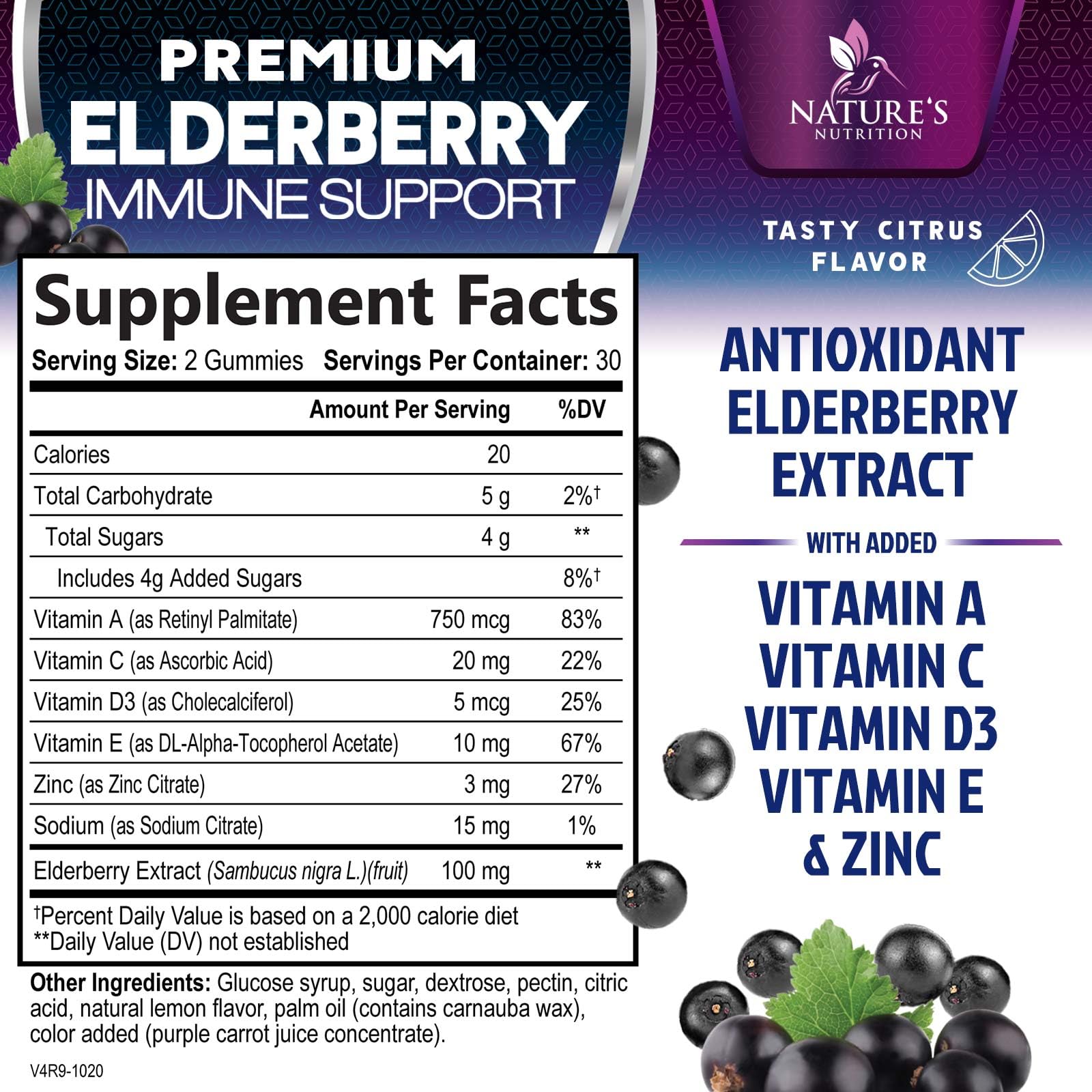 Foto 3 pulgar | Suplemento Sambucus 60 Gomitas Nature's Nutrition Sistema Inmunitario - Venta Internacional