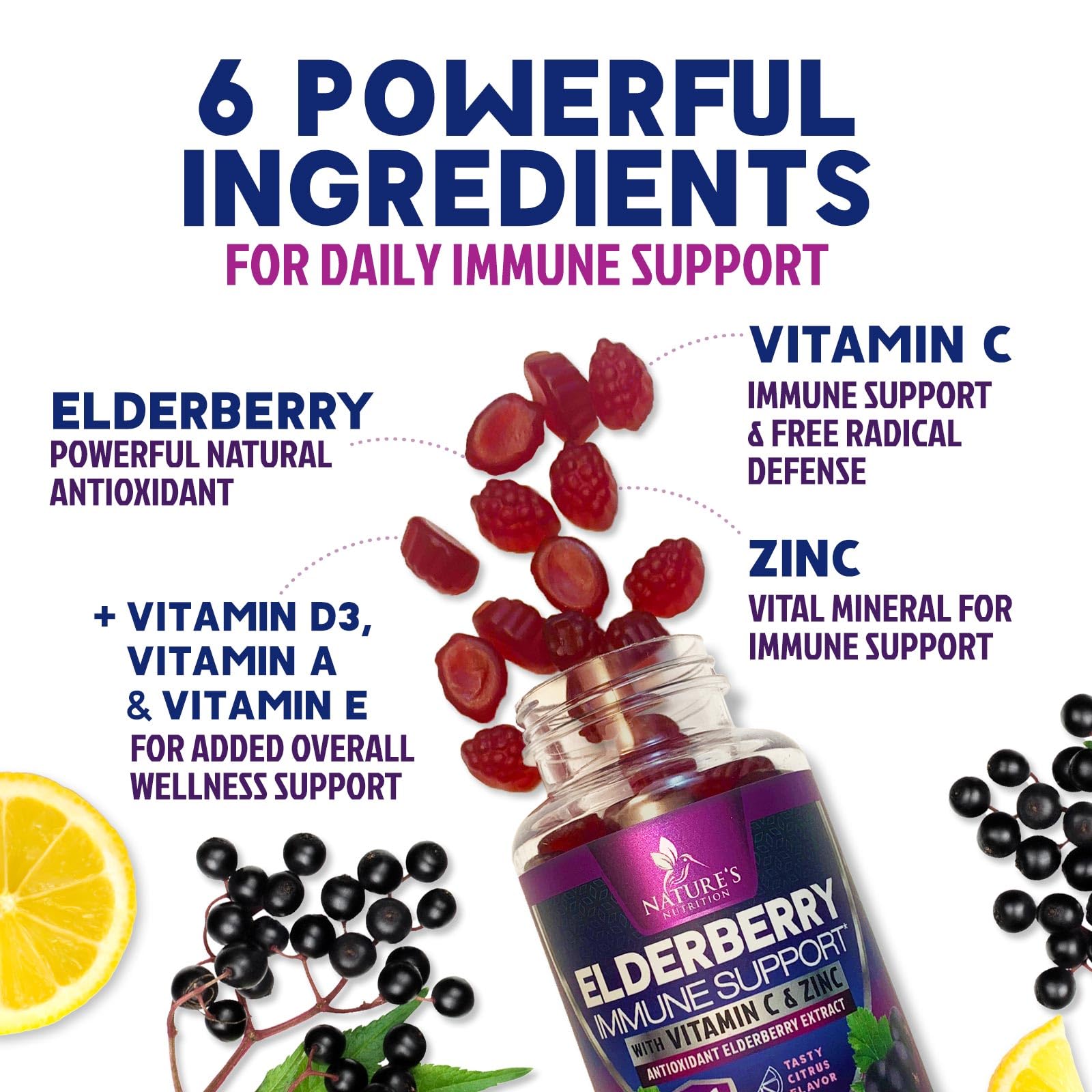 Foto 4 pulgar | Suplemento Sambucus 60 Gomitas Nature's Nutrition Sistema Inmunitario - Venta Internacional