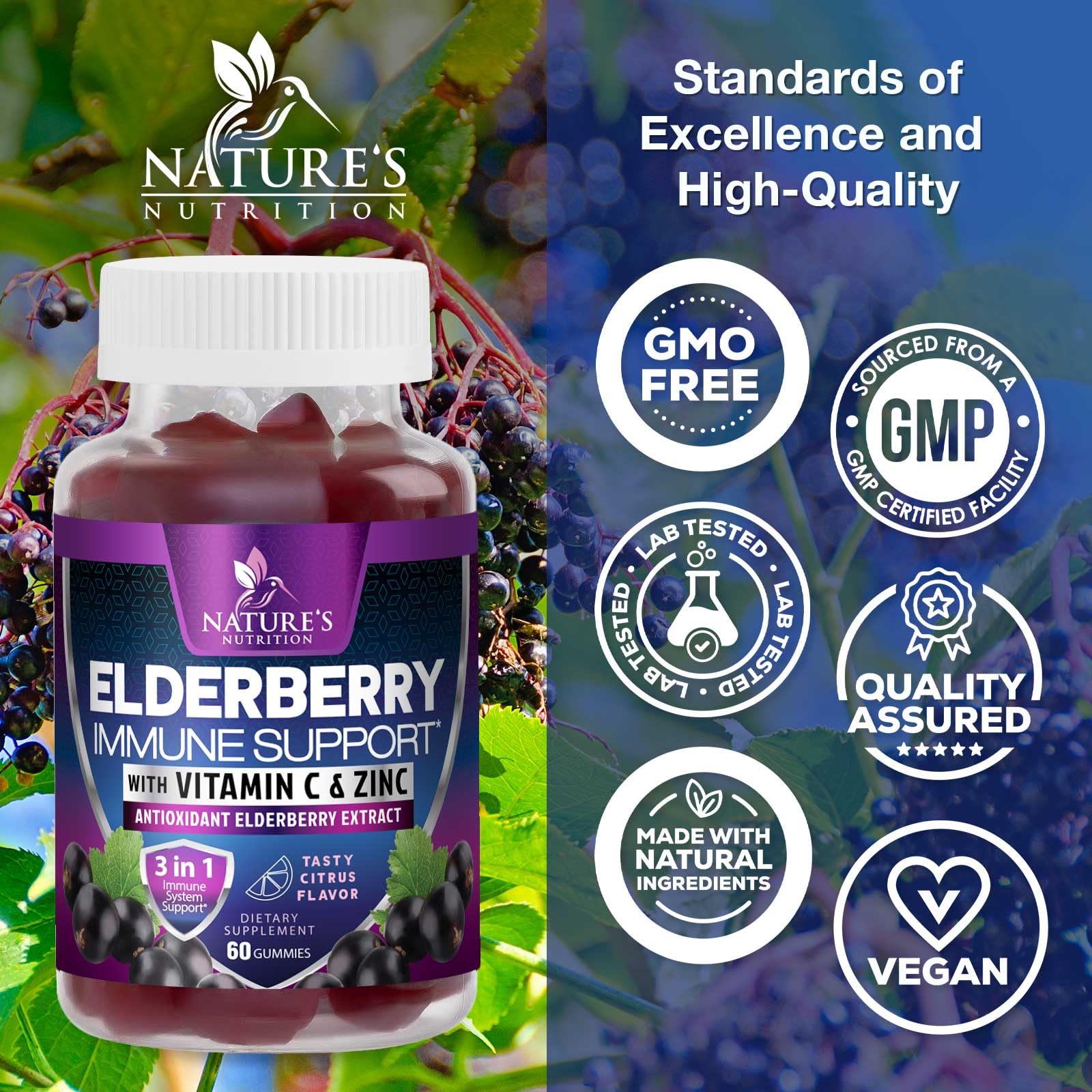 Foto 5 pulgar | Suplemento Sambucus 60 Gomitas Nature's Nutrition Sistema Inmunitario - Venta Internacional