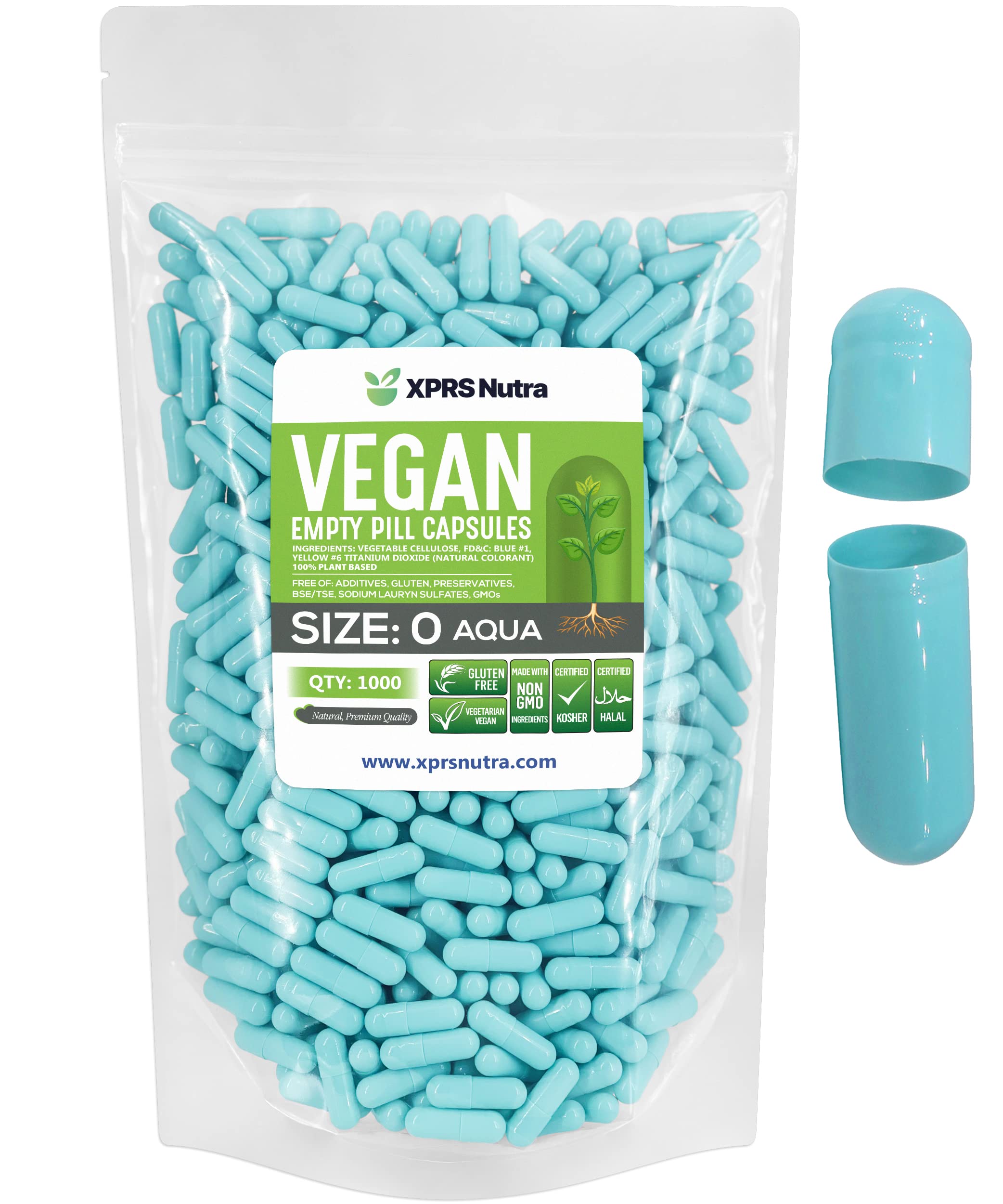 Foto 2 pulgar | Cápsulas Vacías Xprs Nutra, Tamaño 0, 1000 Unidades, Aqua Vegan - Venta Internacional.