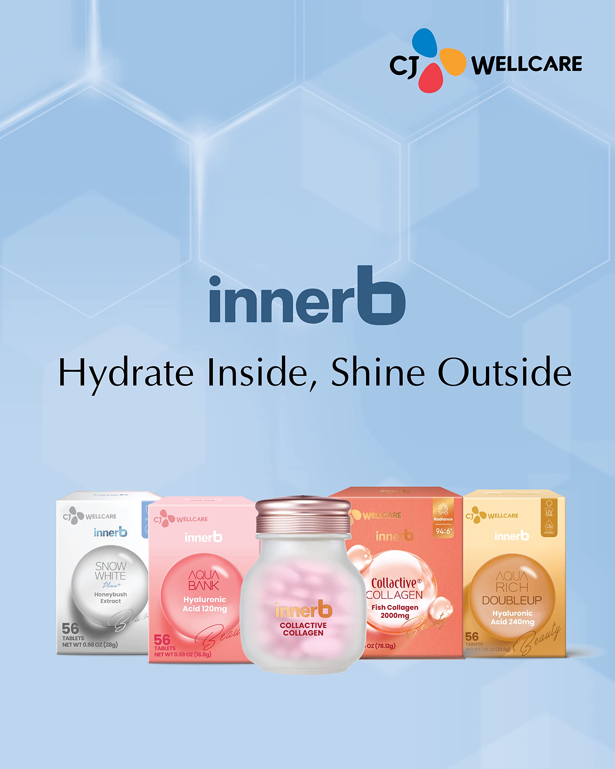 Foto 8 pulgar | Suplemento Cj Wellcare Innerb Snow White de 56 Tabletas-Venta Internacional