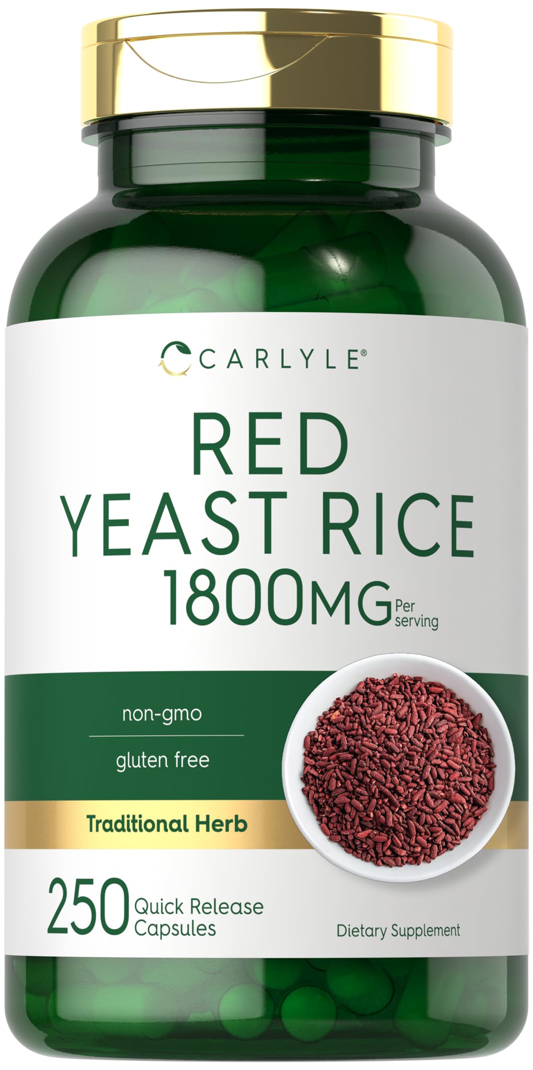 Foto 2 pulgar | Suplemento Carlyle Red Yeast Rice 250 Cápsulas Sin Ogm Y Sin Gluten - Venta Internacional.