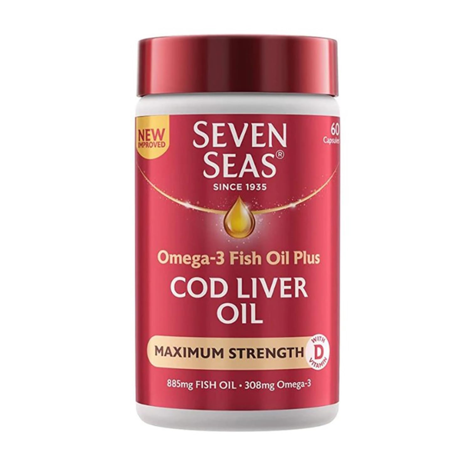 Foto 1 | Suplemento de Aceite de Hígado de Bacalao Seven Seas Extra High Strength 60 Cápsulas - Venta Internacional