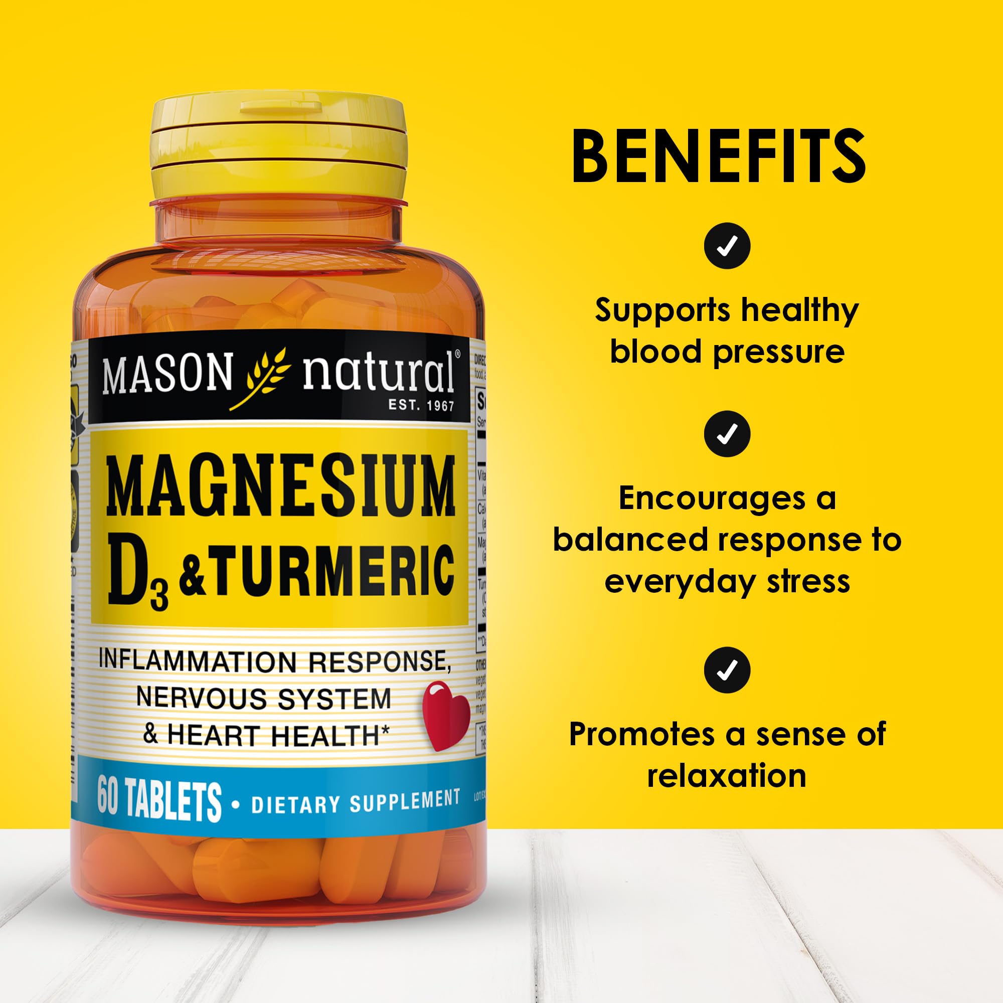 Foto 3 pulgar | Suplemento Mason Natural Magnesio y Vitamina D3 - Venta Internacional