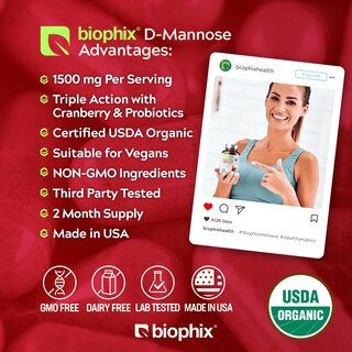 Foto 3 | Suplemento Biophix De D-manosa, 1500 Mg, 200 Cápsulas Vegetarianas, Orgánico - Venta Internacional.