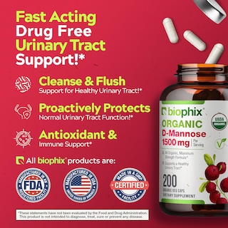 Foto 5 | Suplemento Biophix De D-manosa, 1500 Mg, 200 Cápsulas Vegetarianas, Orgánico - Venta Internacional.