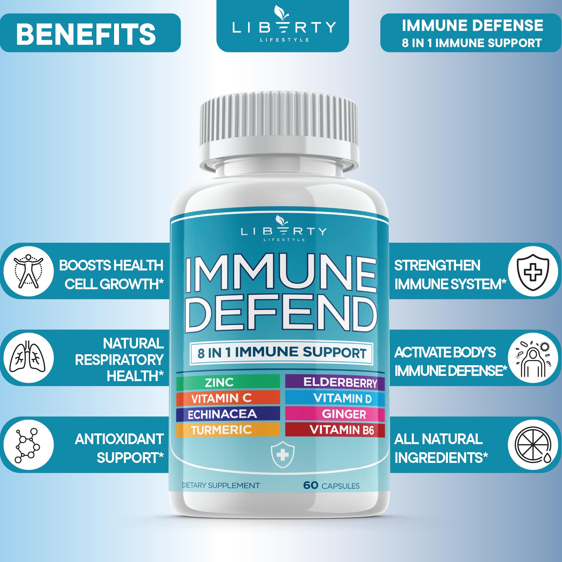 Foto 4 | Supplement Liberty Lifestyle 8 En 1: Apoyo A La Defensa Inmunológica - Venta Internacional.