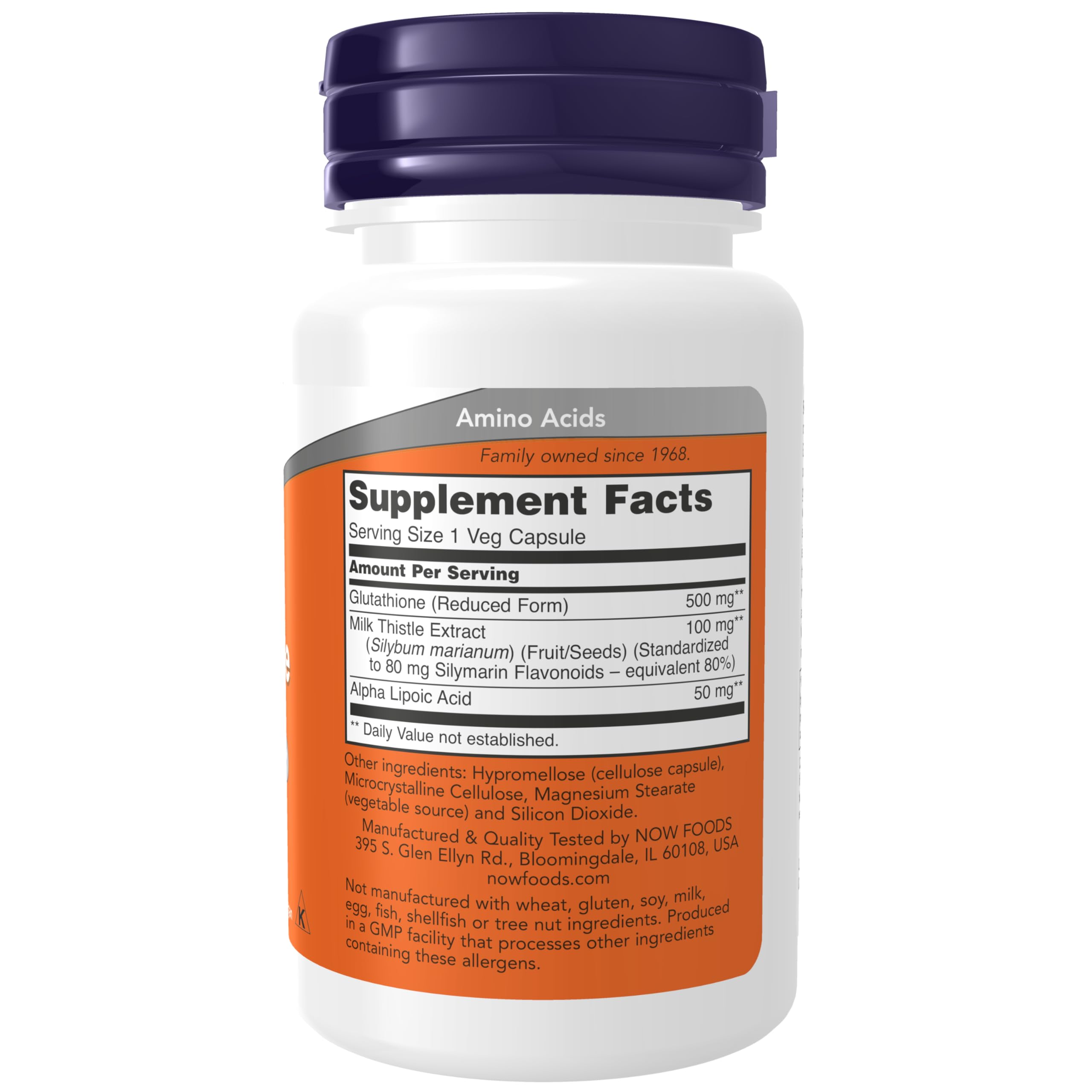 Foto 3 pulgar | Suplemento Now Glutatión 500 mg con Cardo Mariano y Ala 30 Cápsulas - Venta Internacional