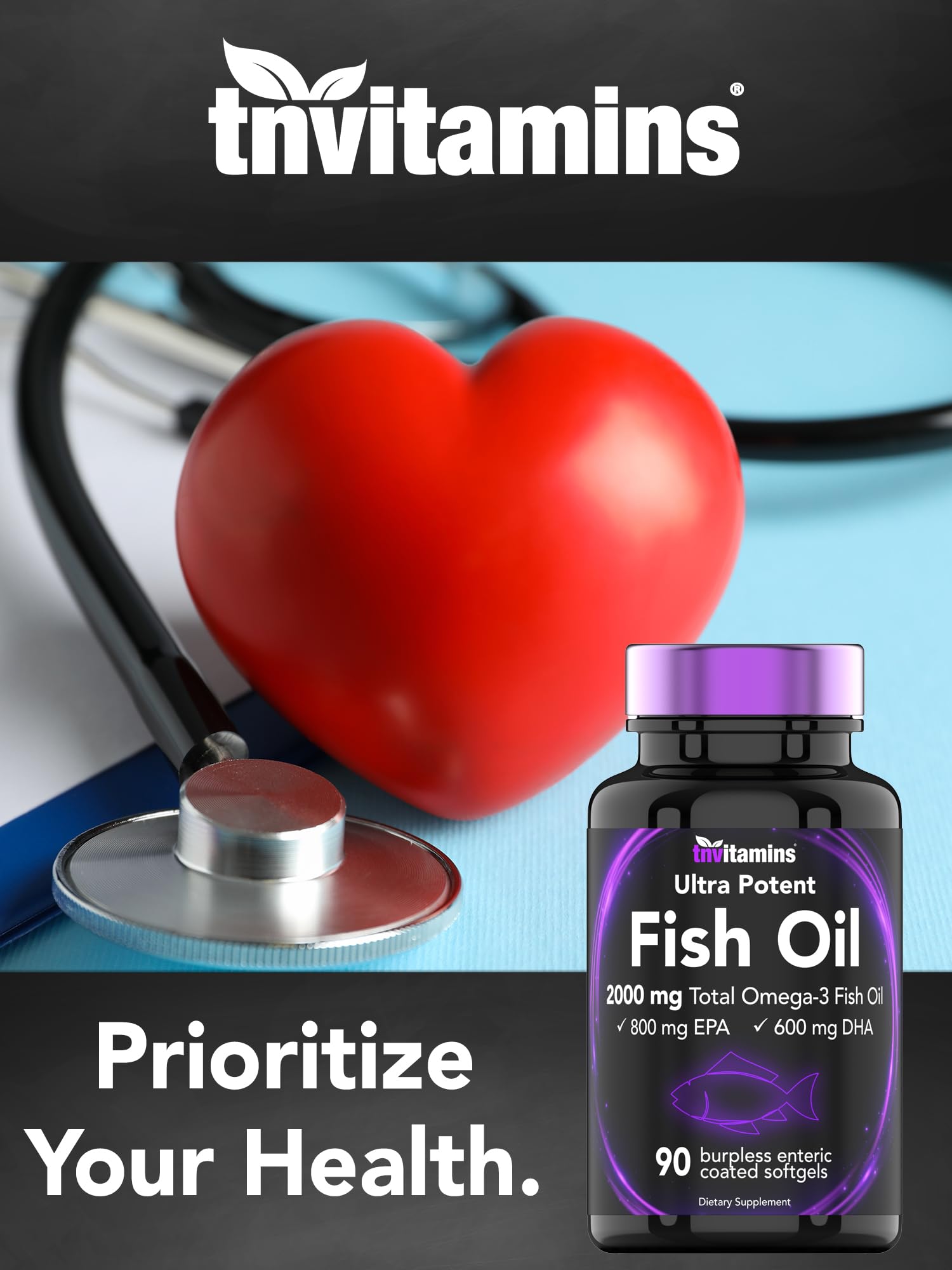 Foto 5 | Suplemento Vitamínico de Aceite de Pescado Omega 3 2000 mg - Venta Internacional