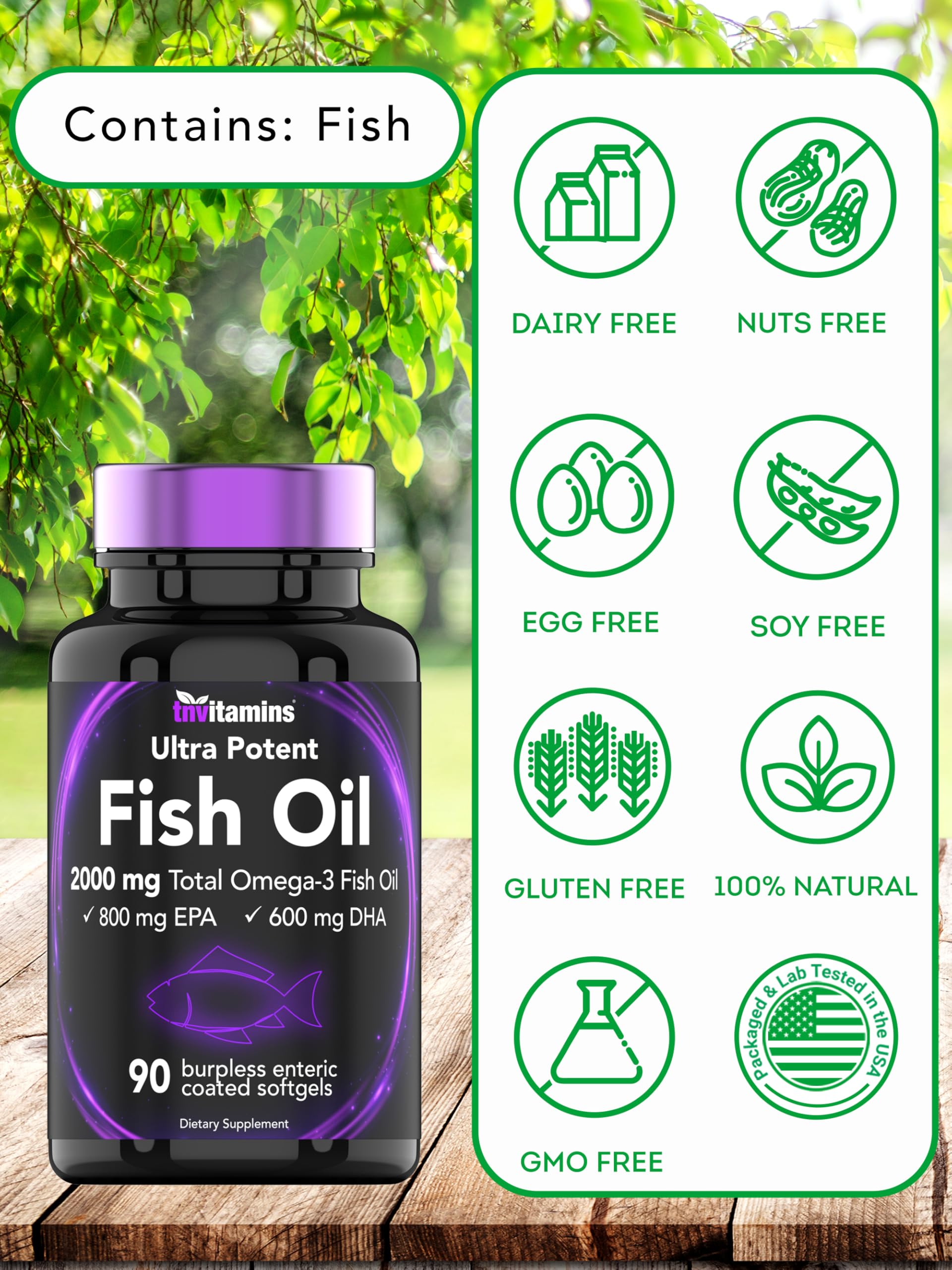 Foto 7 | Suplemento Vitamínico de Aceite de Pescado Omega 3 2000 mg - Venta Internacional