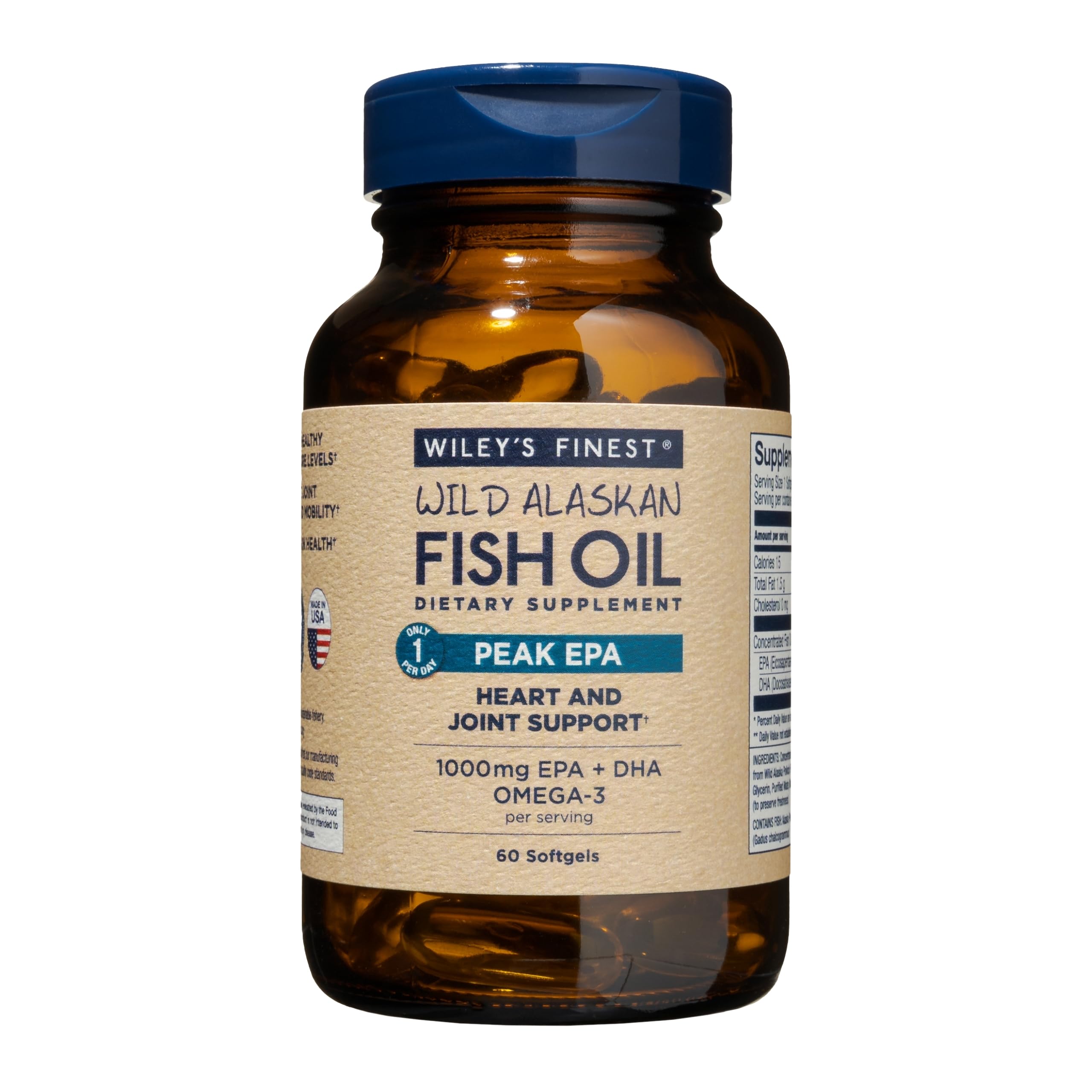 Foto 2 pulgar | Suplemento Wiley's Finest Wild Fish Oil Peak Epa 60 Tabletas- Venta Internacional.