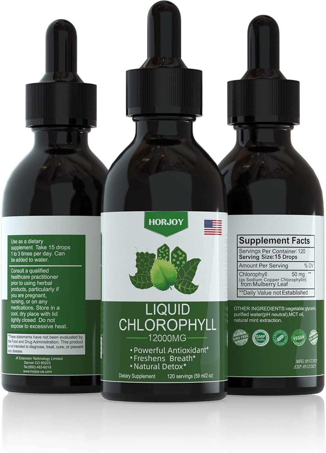 Foto 3 pulgar | Gotas Líquidas De Clorofila Horjoy 100 Ml - Energy Booster - Venta Internacional.