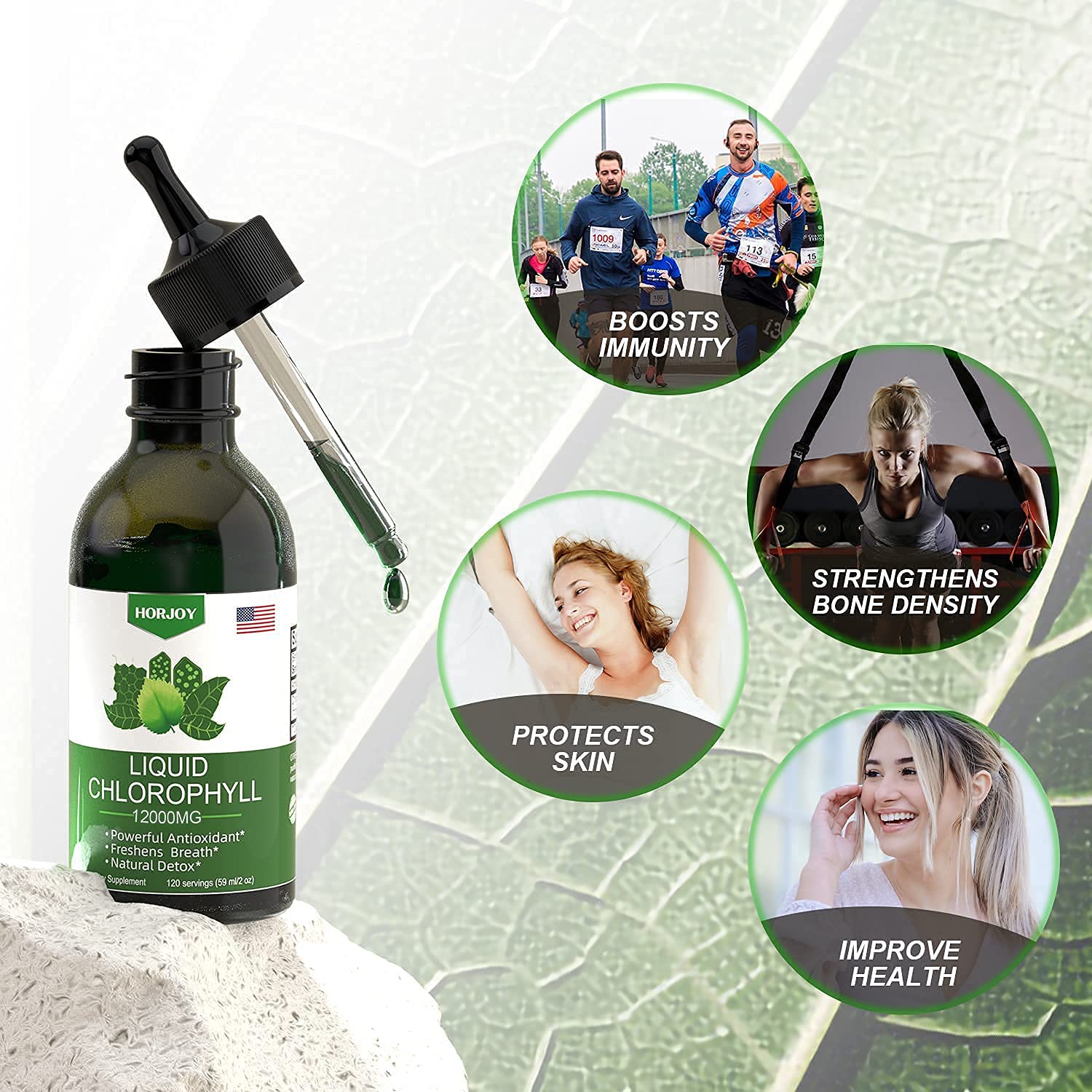 Foto 4 pulgar | Gotas Líquidas De Clorofila Horjoy 100 Ml - Energy Booster - Venta Internacional.
