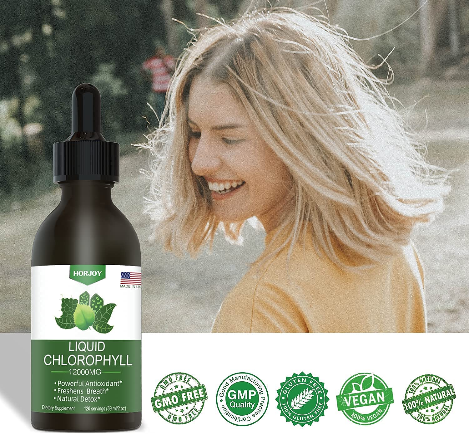 Foto 5 pulgar | Gotas Líquidas De Clorofila Horjoy 100 Ml - Energy Booster - Venta Internacional.