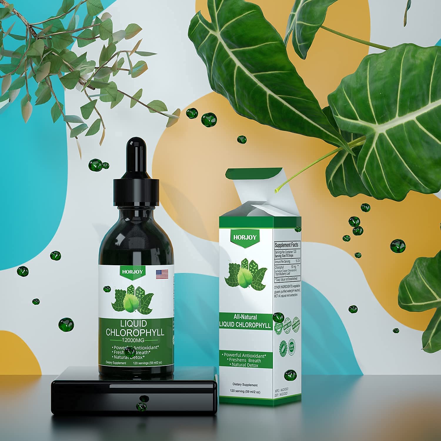 Foto 6 | Gotas Líquidas De Clorofila Horjoy 100 Ml - Energy Booster - Venta Internacional.