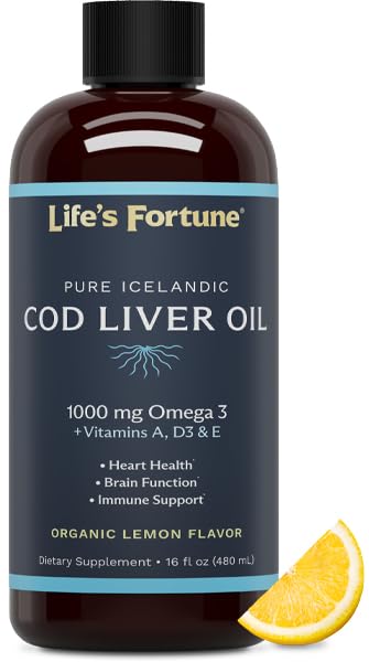 Foto 1 | Suplemento De Aceite De Hígado De Bacalao Orgánico Life's Fortune, 500 Ml - Venta Internacional.