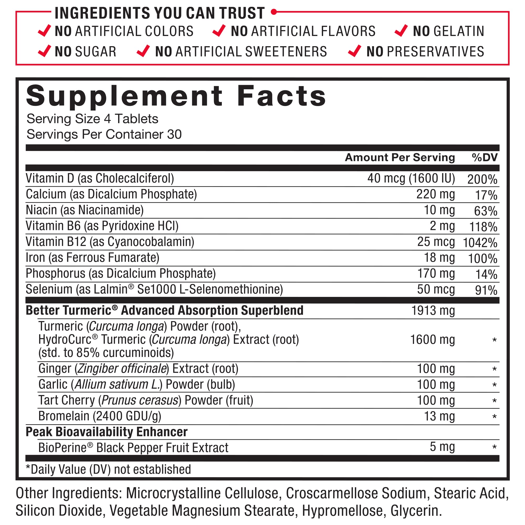 Foto 6 pulgar | Suplemento Force Factor Better Turmeric Joint Support 120 Comprimidos - Venta Internacional.