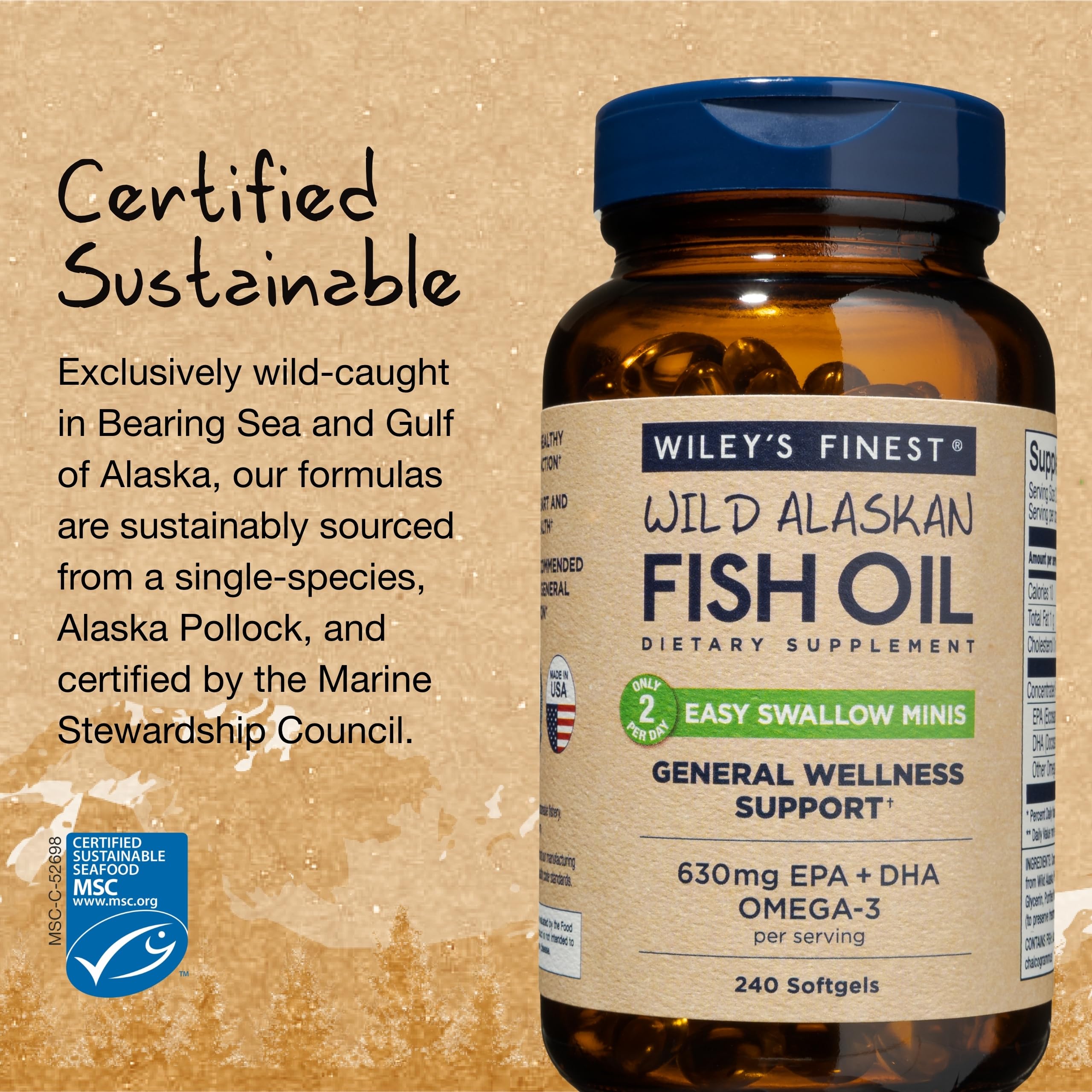 Foto 5 pulgar | Suplemento Aceite de Pescado Wiley's Finest Wild Alaskan 240 Cápsulas Blandas - Venta Internacional