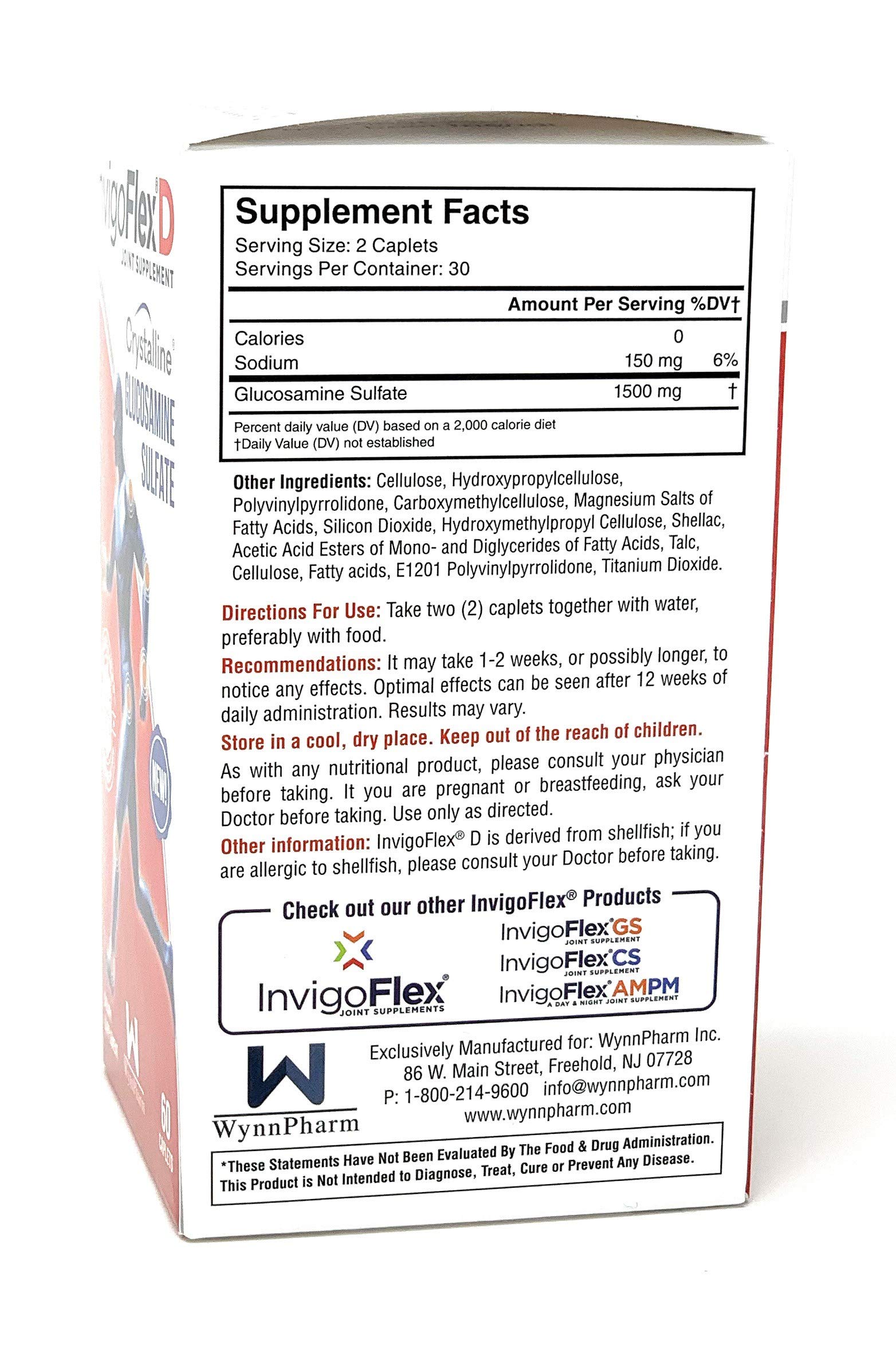 Foto 3 pulgar | Suplemento Articular Invigoflex D Con 1500 Mg De Sulfato De Glucosamina - Venta Internacional.