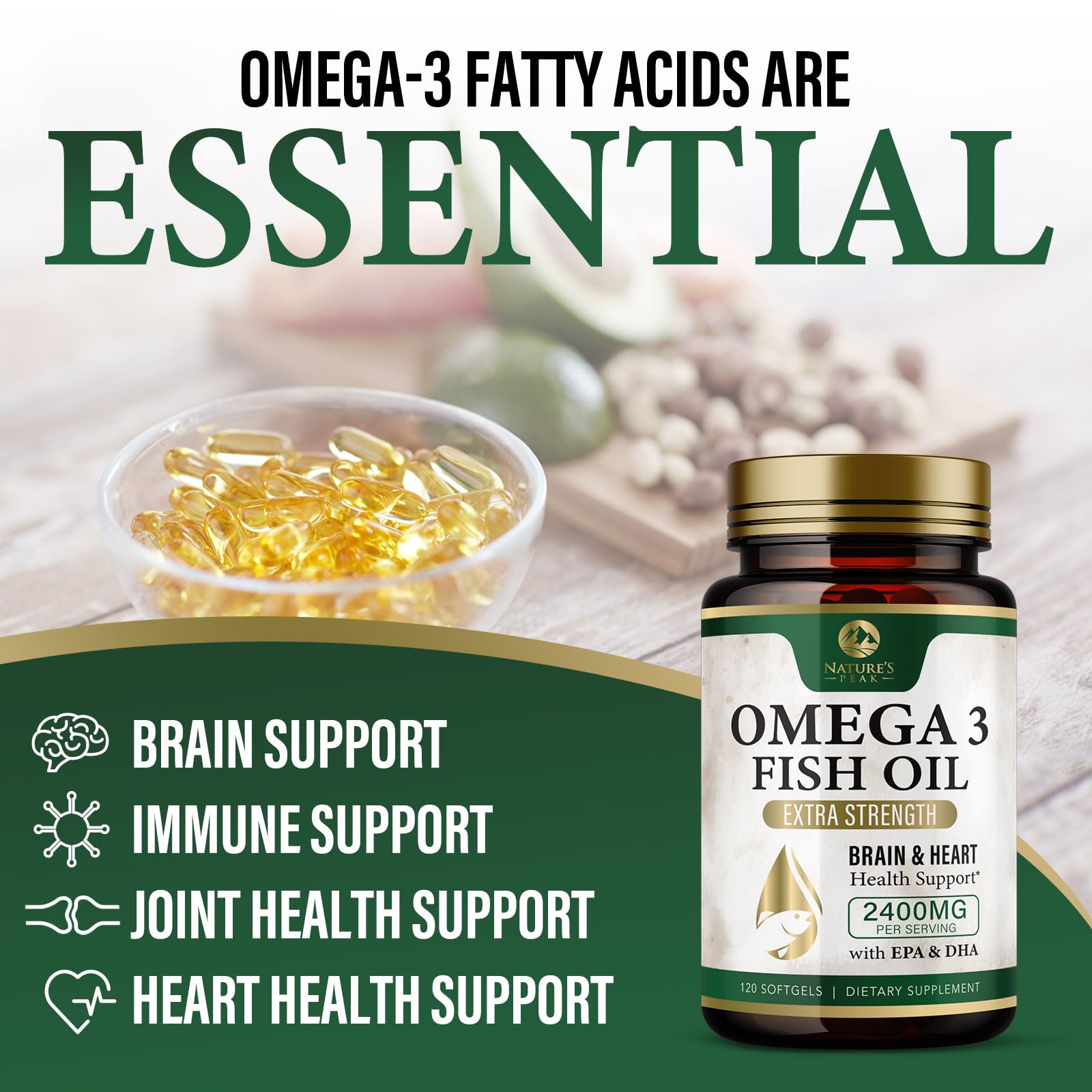 Foto 6 pulgar | Suplemento de Aceite de Pescado Nature's Peak 2400 mg Omega-3 120 Cápsulas Blandas - Venta Internacional