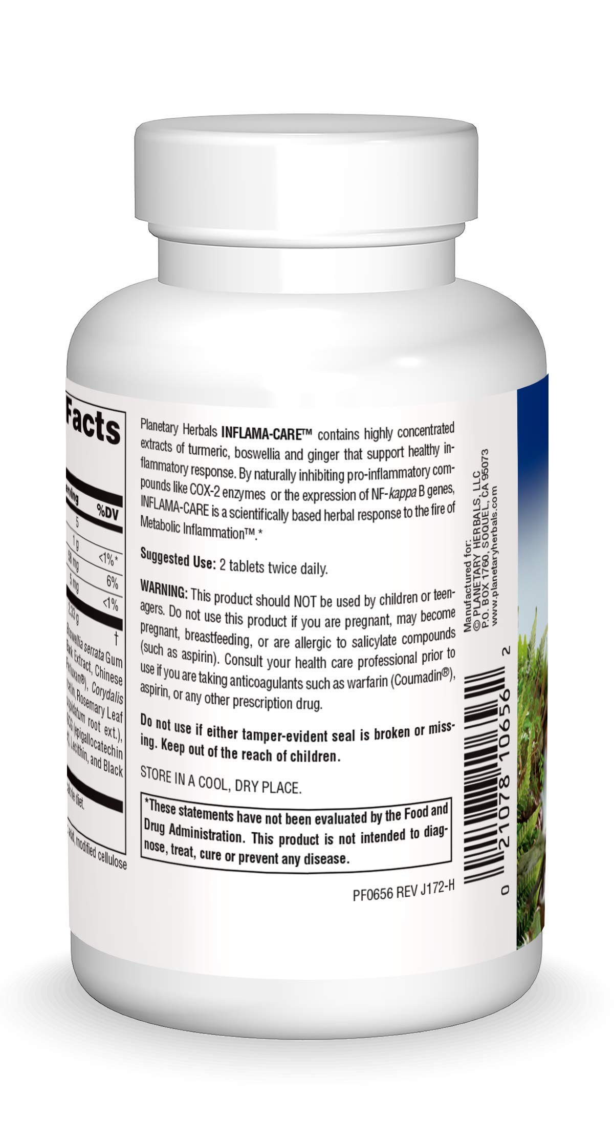 Foto 3 pulgar | Suplemento Alimenticio Planetary Herbals Inflama-care 1165mg 120 Tabletas - Venta Internacional