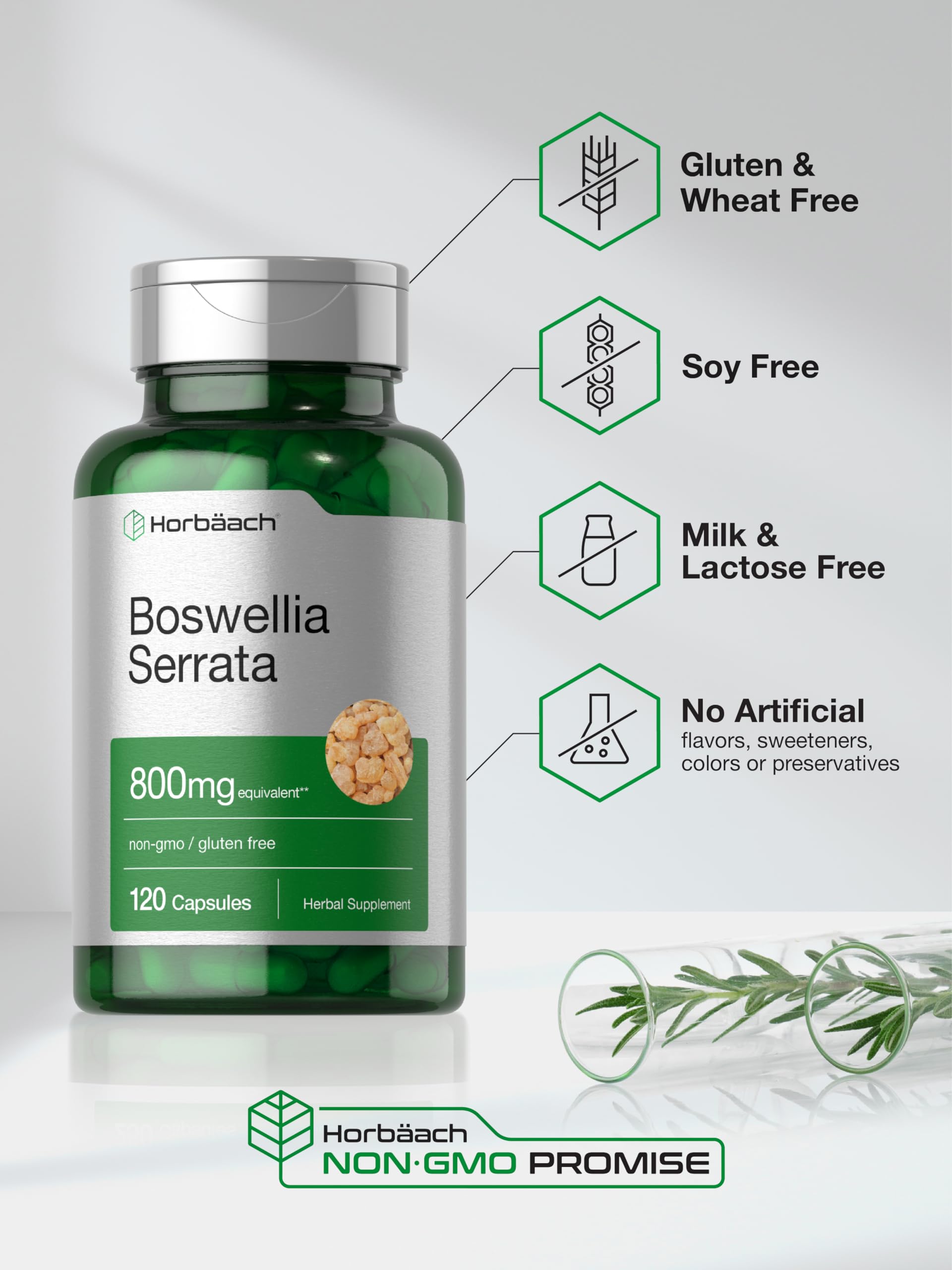 Foto 6 pulgar | Suplemento De Extracto De Boswellia Serrata De Horbäach 800 Mg 120 Cápsulas - Venta Internacional.
