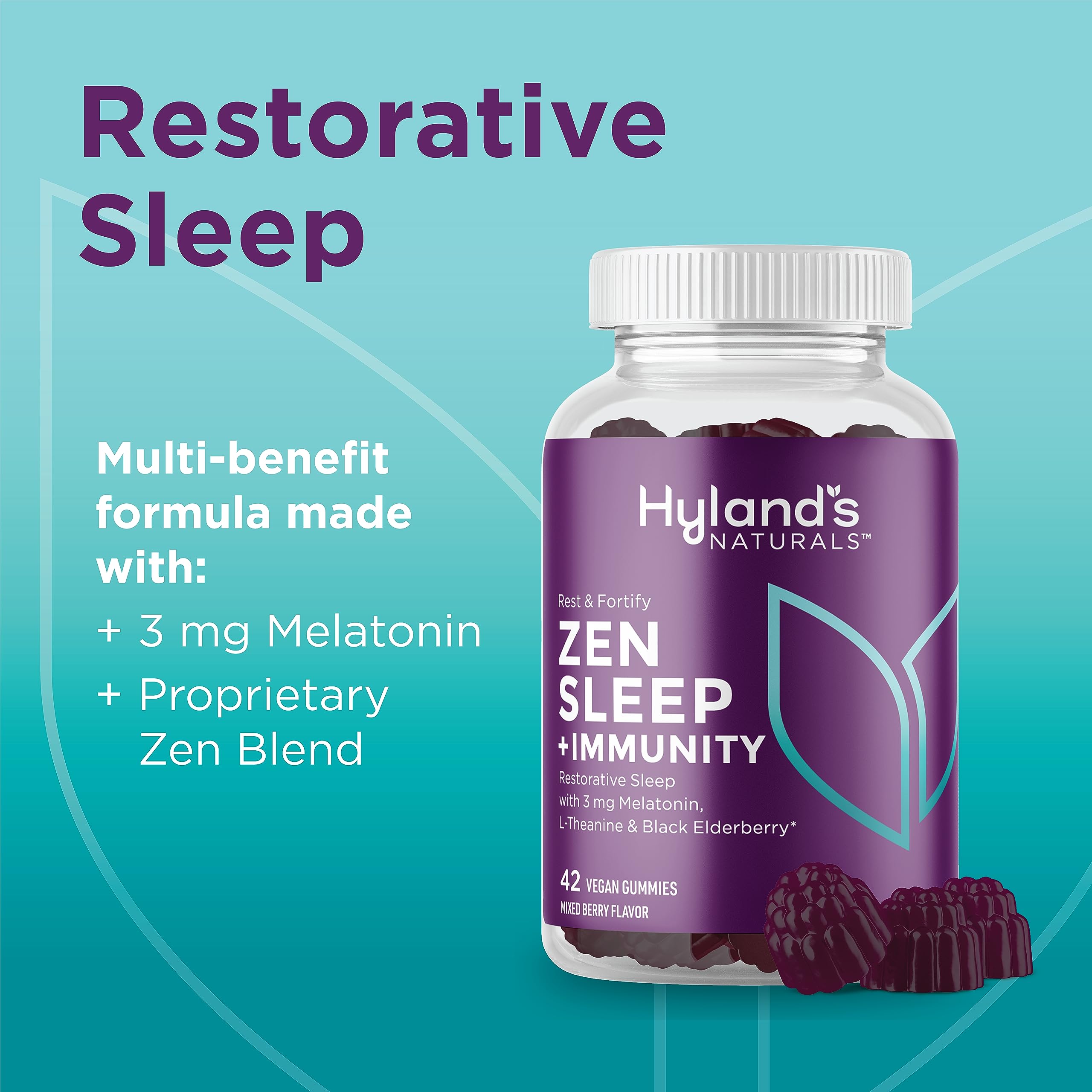 Foto 7 pulgar | Gomitas Hyland's Rest & Fortify Zen Sleep Aid + Immune 42 - Venta Internacional.