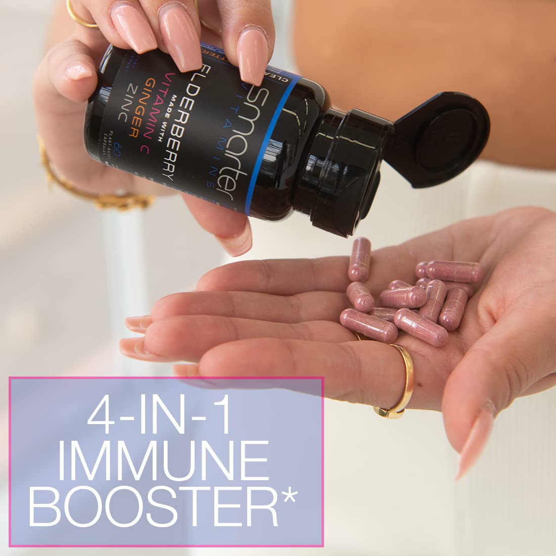 Foto 2 | Cápsulas de Saúco Smarter Vitamina C Jengibre y Zinc Paquete de 3 - Venta Internacional