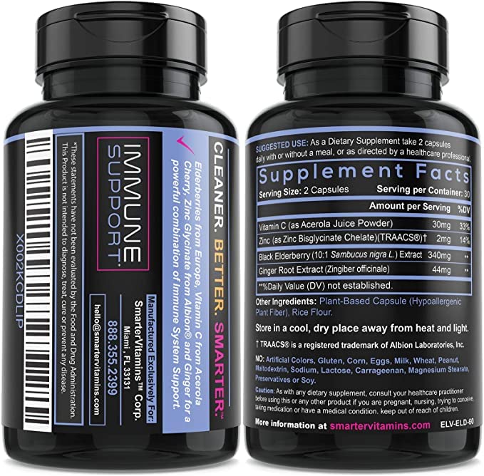 Foto 5 pulgar | Cápsulas de Saúco Smarter Vitamina C Jengibre y Zinc Paquete de 3 - Venta Internacional