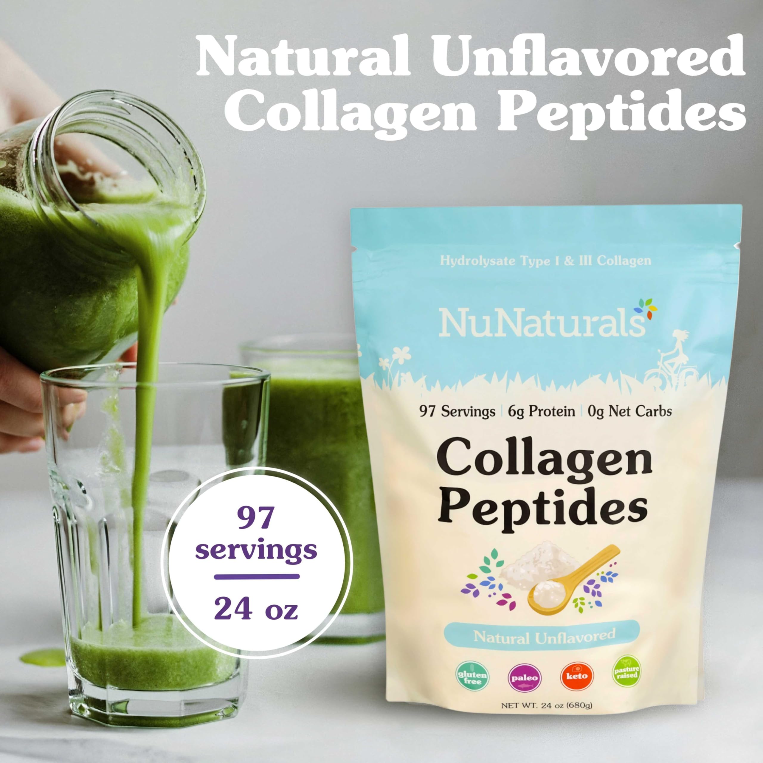 Foto 3 pulgar | Péptidos de Colágeno NuNaturals de 680 g-Venta Internacional
