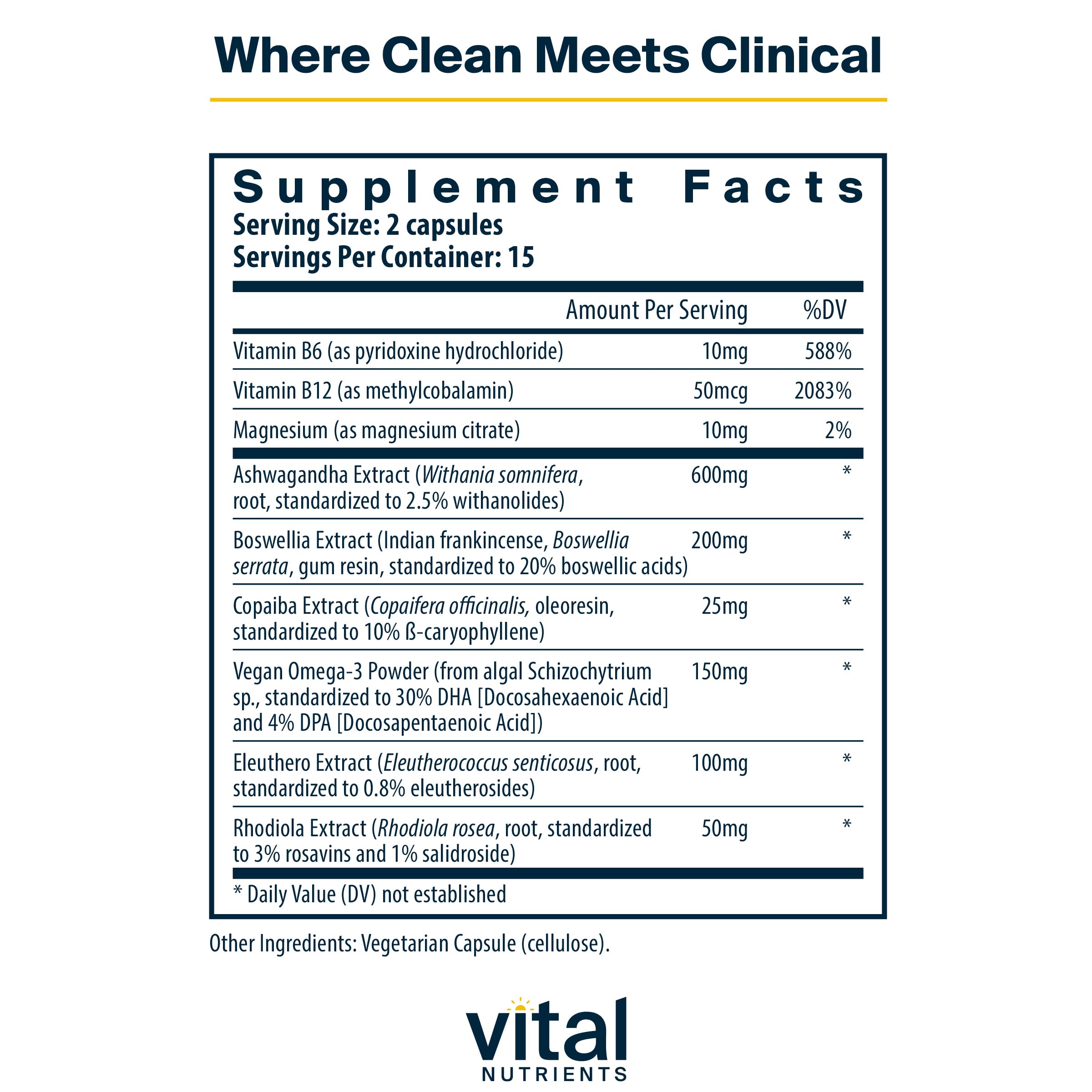 Foto 2 | Suplemento Vital Nutrients Cortisol Balance 30 Cápsulas - Venta Internacional