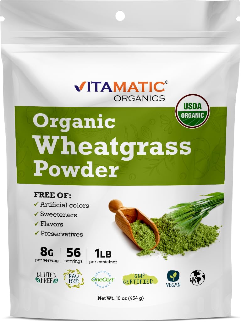 Foto 2 pulgar | Hierba De Trigo En Polvo Vitamatic Organic 454 G (16 Oz) - Venta Internacional.