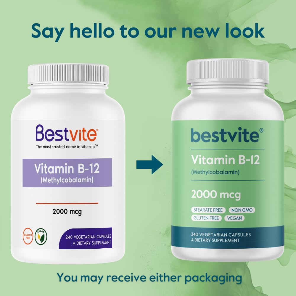 Foto 4 pulgar | Vitamina B12 Bestvite Metilcobalamina 2000 Mcg 240 Cápsulas - Venta Internacional.
