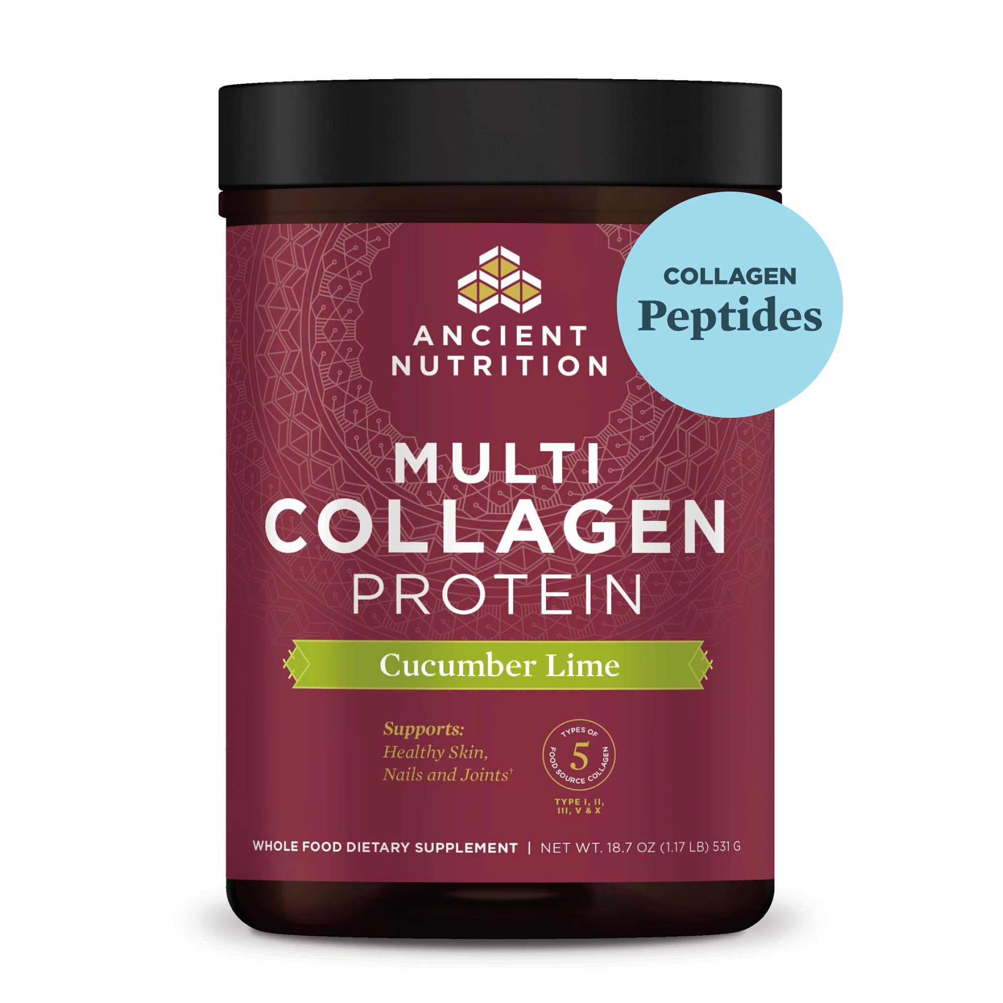 Proteína de Colágeno En Polvo Ancient Nutrition Pepino Y Lima 550 Ml - Venta Internacional