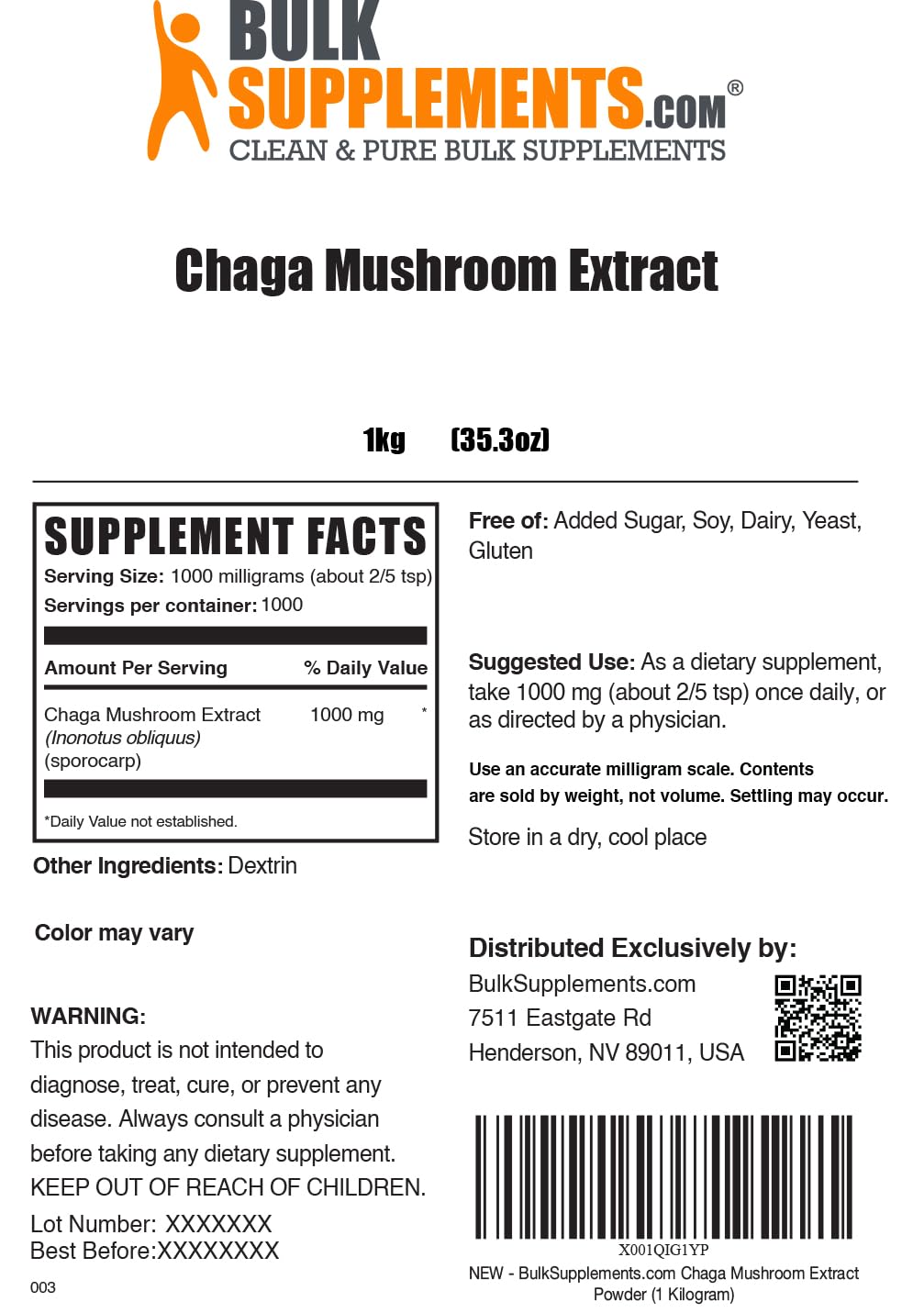 Foto 3 pulgar | Suplementos A Granel De Extracto De Hongos De Chaga En Polvo, 5 Kg - Venta Internacional.