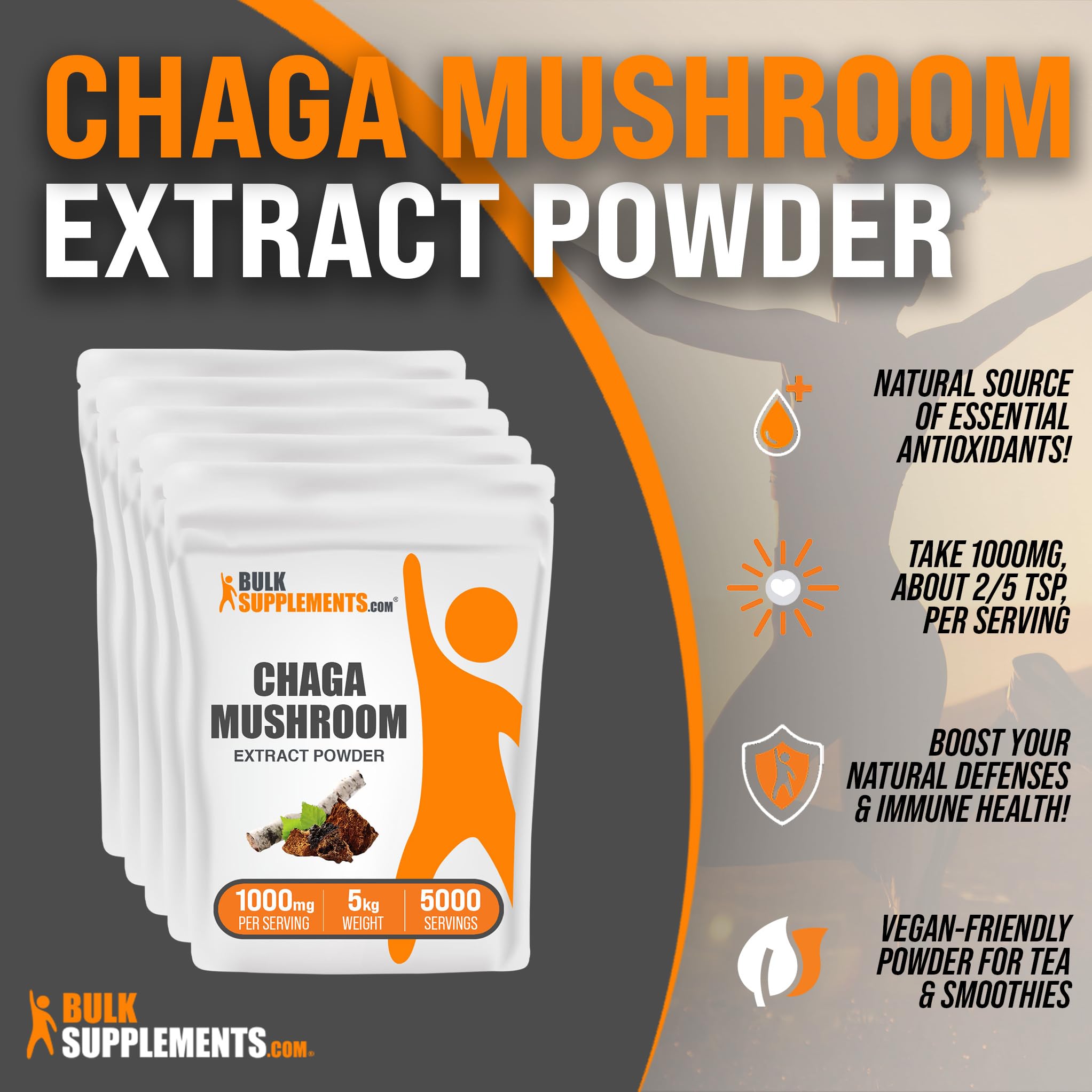 Foto 4 pulgar | Suplementos A Granel De Extracto De Hongos De Chaga En Polvo, 5 Kg - Venta Internacional.