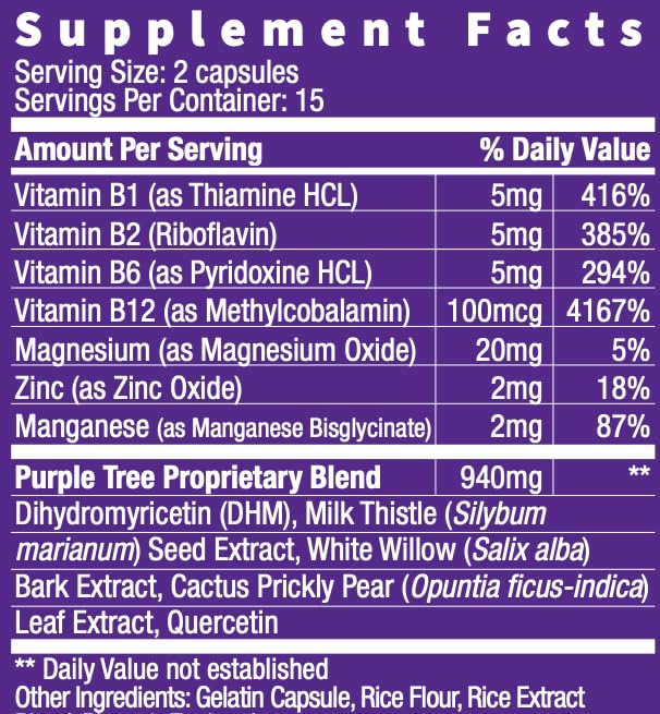 Foto 5 pulgar | Suplemento Purple Tree Post-celebration Wellness 30 Píldoras - Venta Internacional.