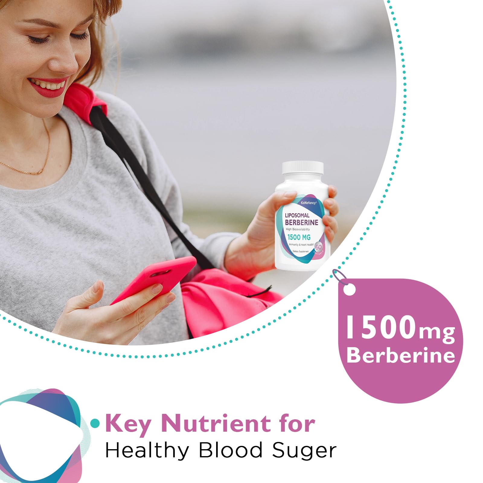 Foto 5 pulgar | Suplemento Konefancy Berberine Hcl 1500 Mg en Cápsulas Liposomales - Venta Internacional