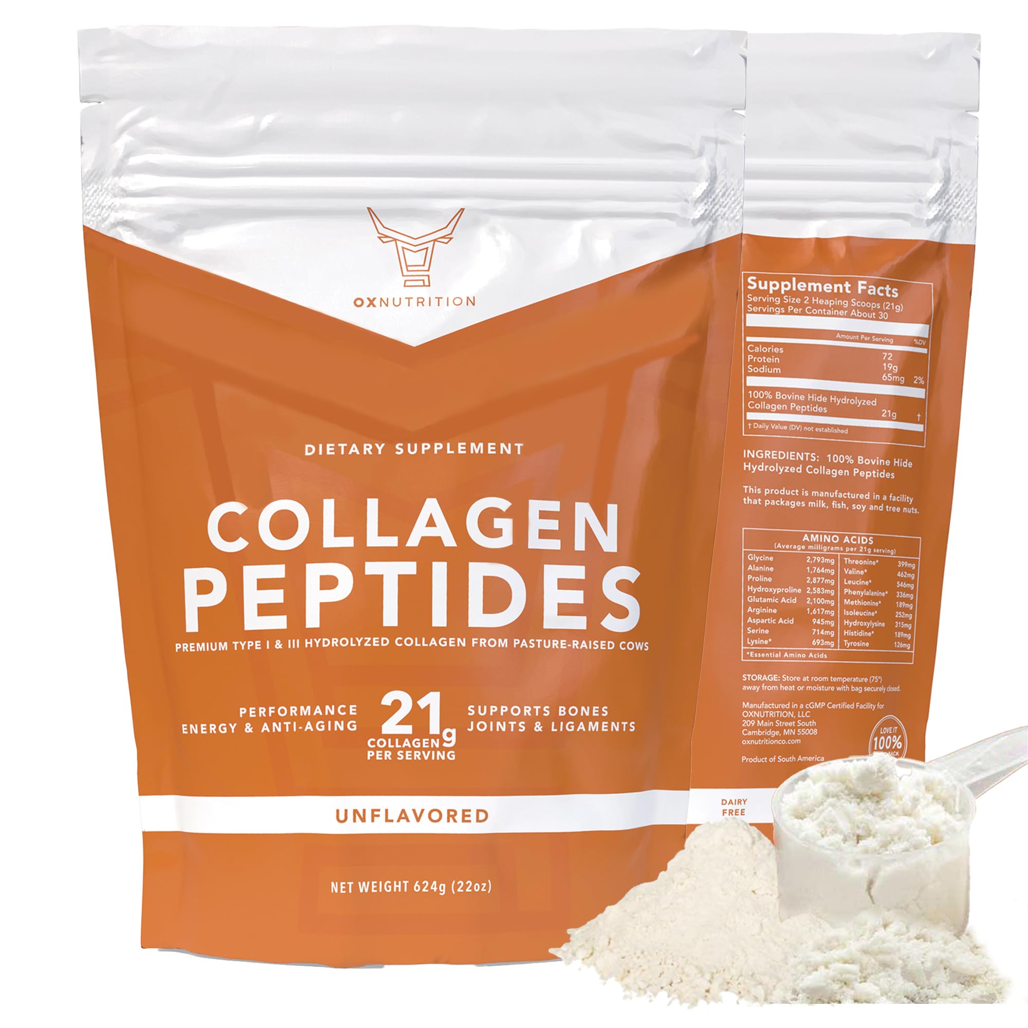Foto 2 pulgar | Péptidos de Colágeno en Polvo OX Large Hidrolizados 650 ml Sin Sabor - Venta Internacional