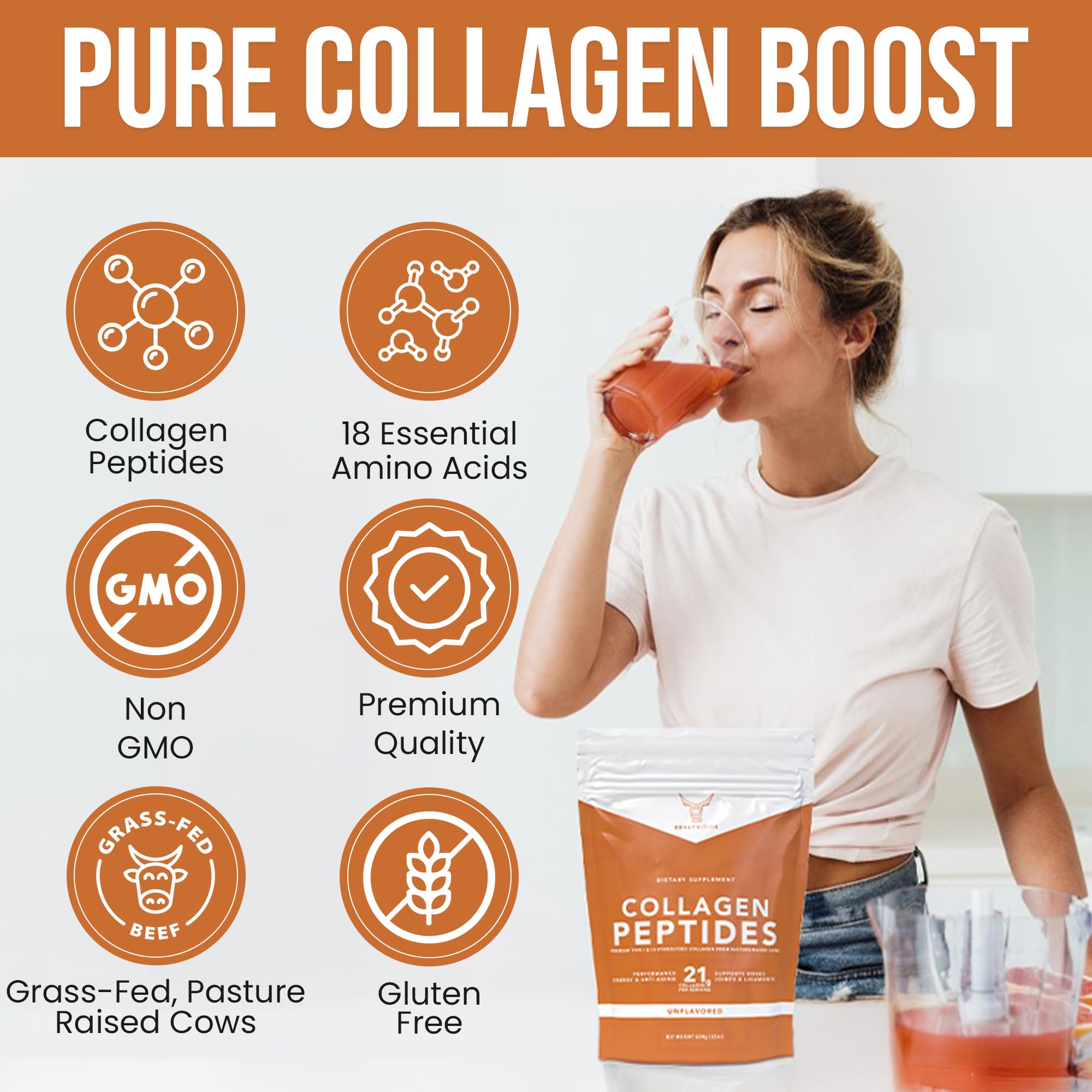 Foto 4 pulgar | Péptidos de Colágeno en Polvo OX Large Hidrolizados 650 ml Sin Sabor - Venta Internacional