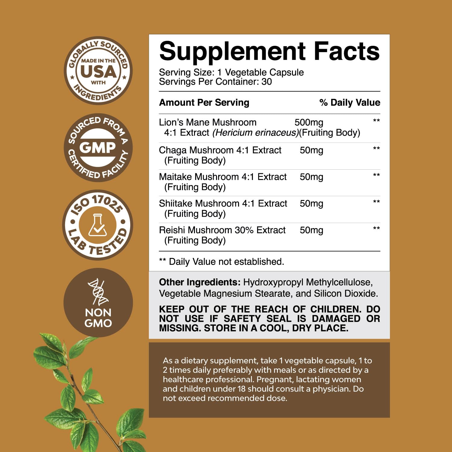 Foto 3 pulgar | Suplemento Natures Craft Advanced Lion's Mane con Reishi 30 Cápsulas - Venta Internacional
