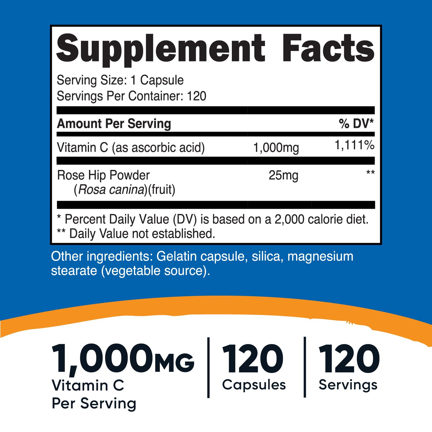 Foto 3 pulgar | Suplemento Nutricost De Vitamina C Con Escaramujo, 1025 Mg, 120 Cápsulas - Venta Internacional.