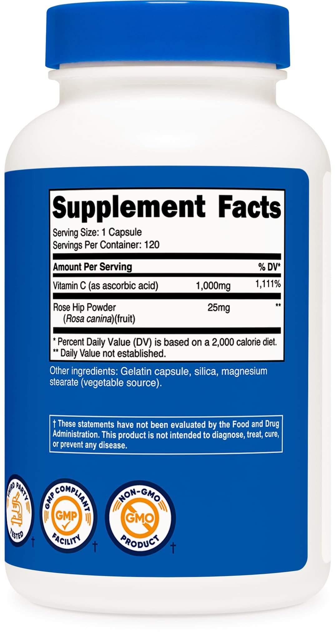 Foto 6 pulgar | Suplemento Nutricost De Vitamina C Con Escaramujo, 1025 Mg, 120 Cápsulas - Venta Internacional.